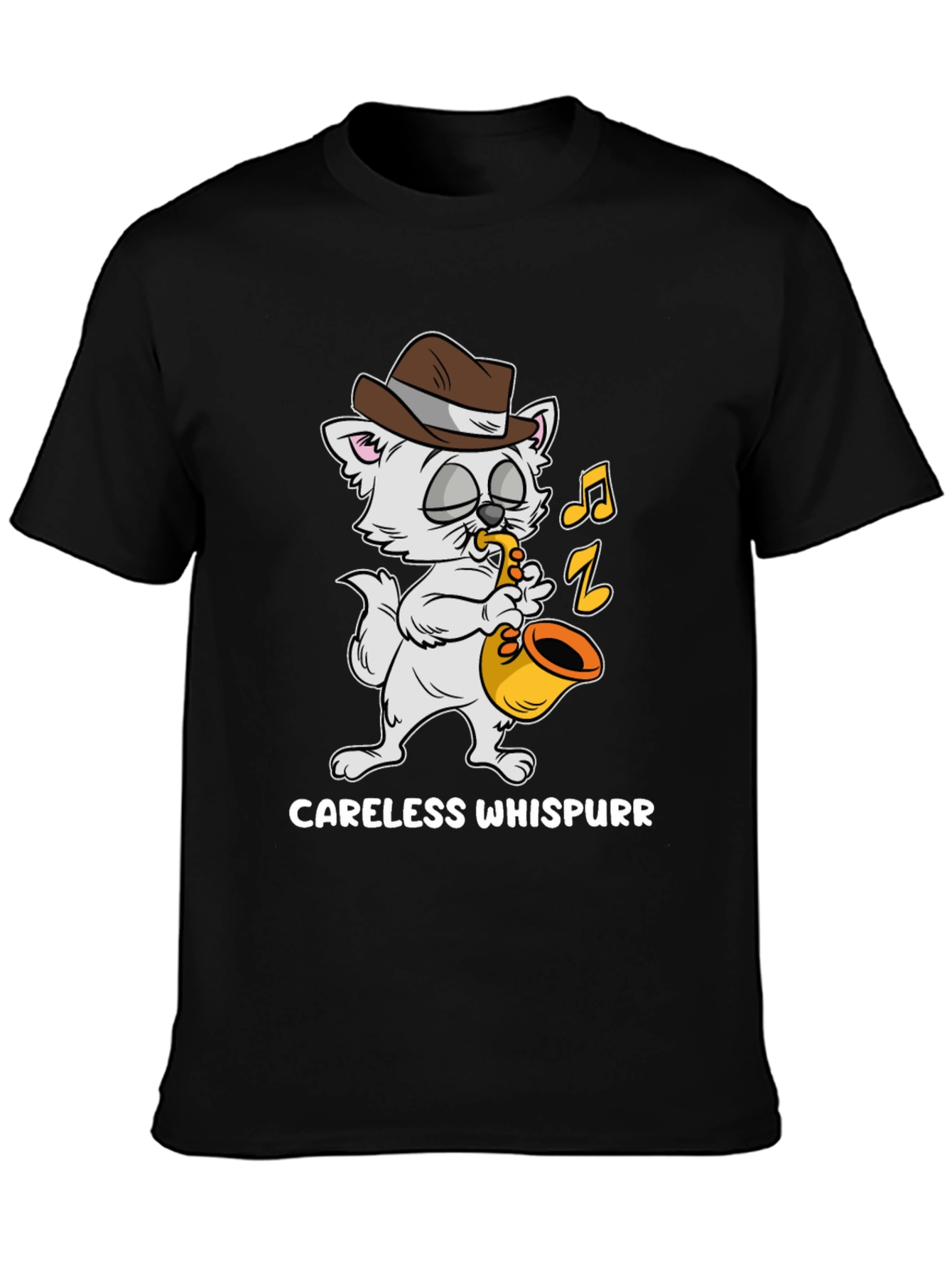 Careless Whispurr Cat Saxophone T-Shirt