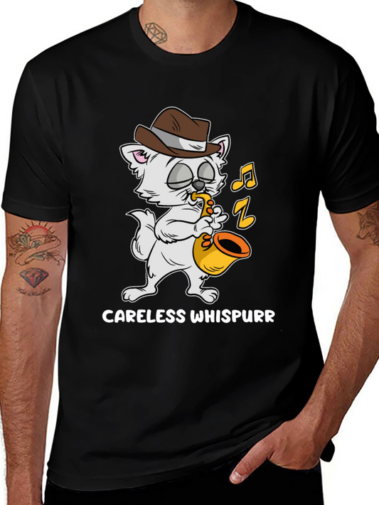 Careless Whispurr Cat Saxophone T-Shirt