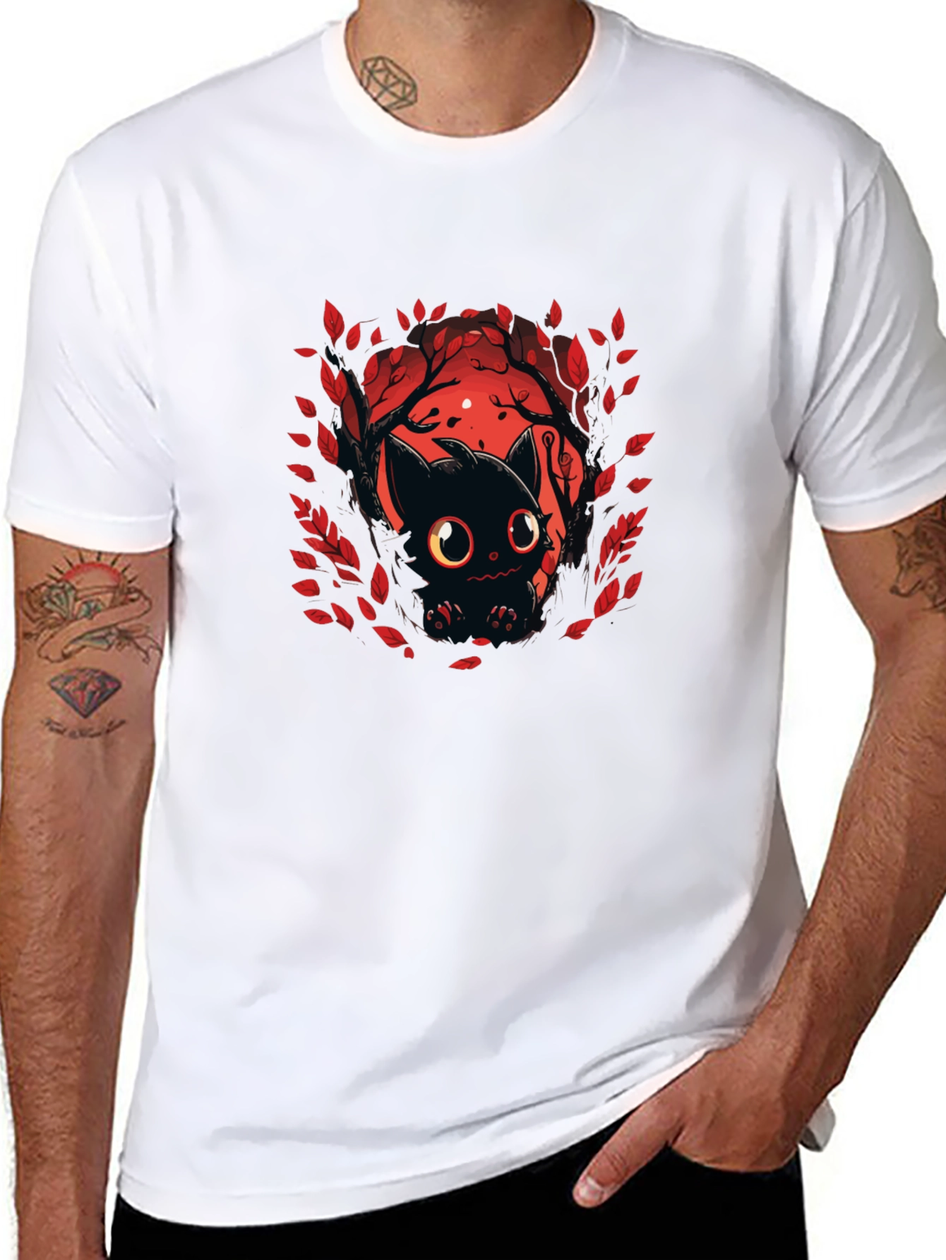 Cute Black Cat T-Shirt - Halloween Design