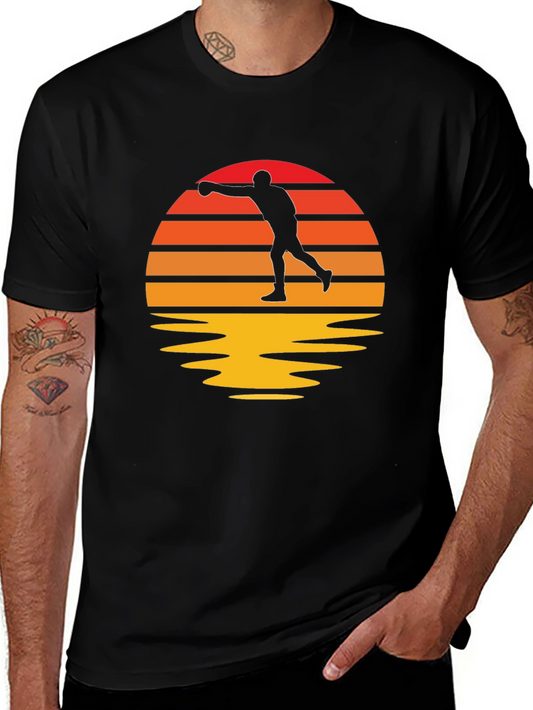 Retro Sunset Bowling Strike T-Shirt