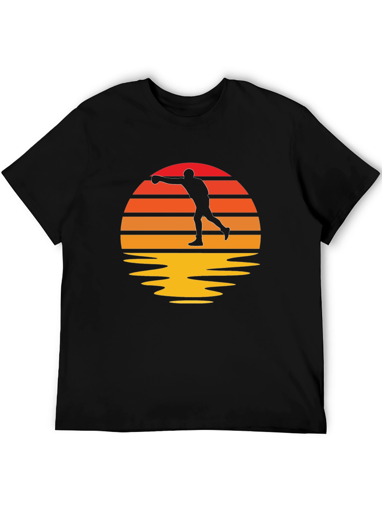 Retro Sunset Bowling Strike T-Shirt