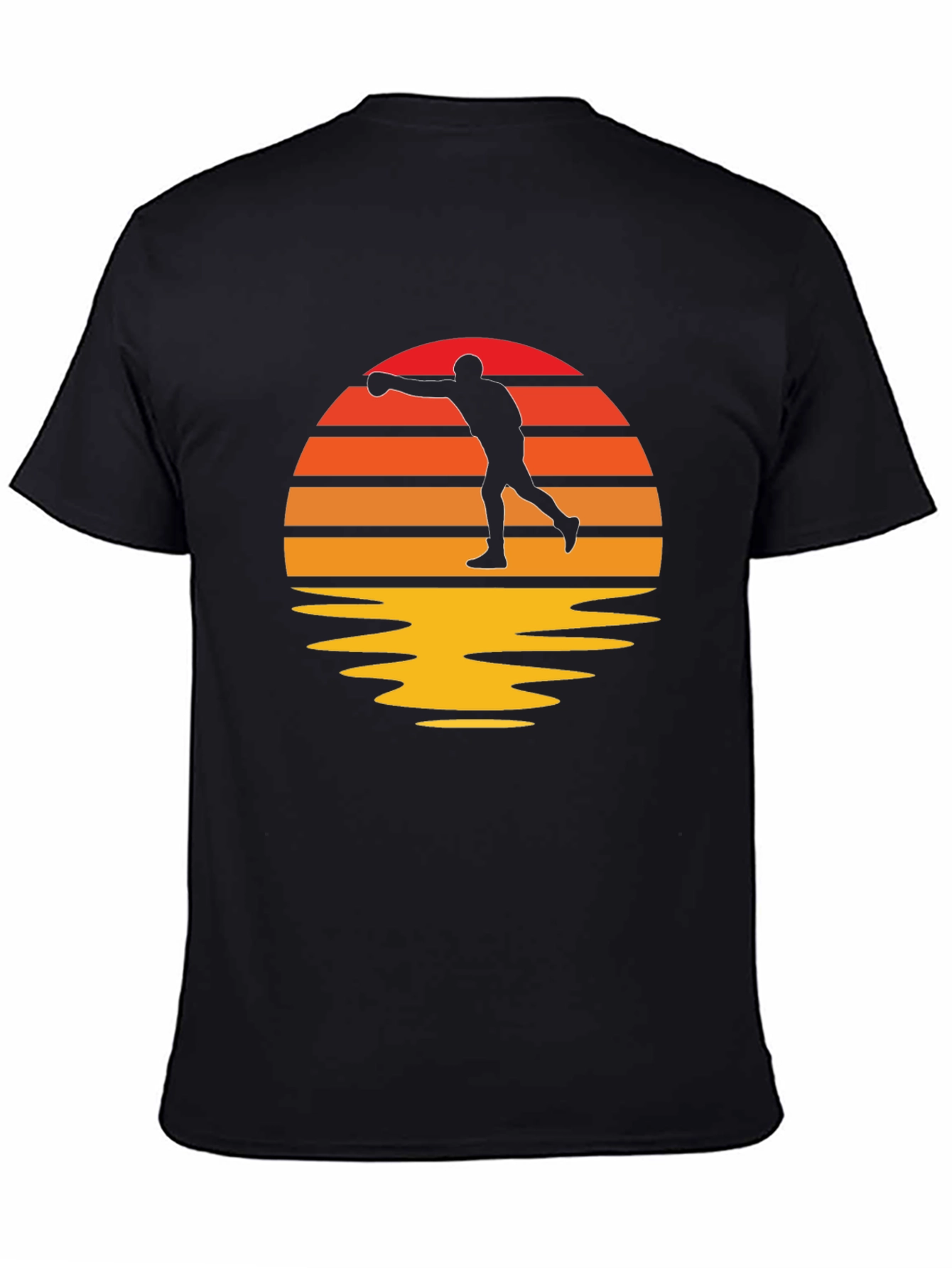 Retro Sunset Bowling Strike T-Shirt