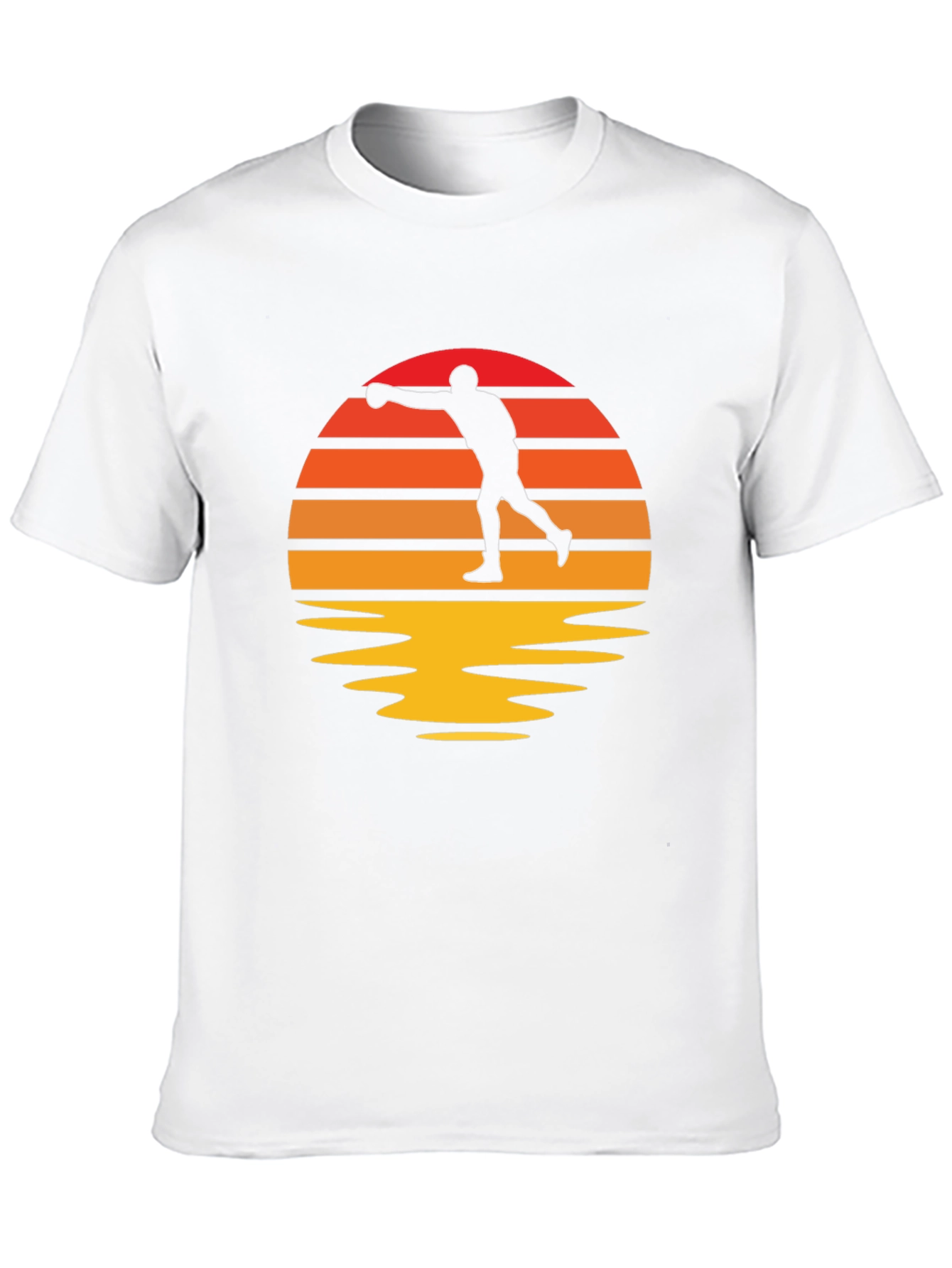 Retro Sunset Bowling Strike T-Shirt
