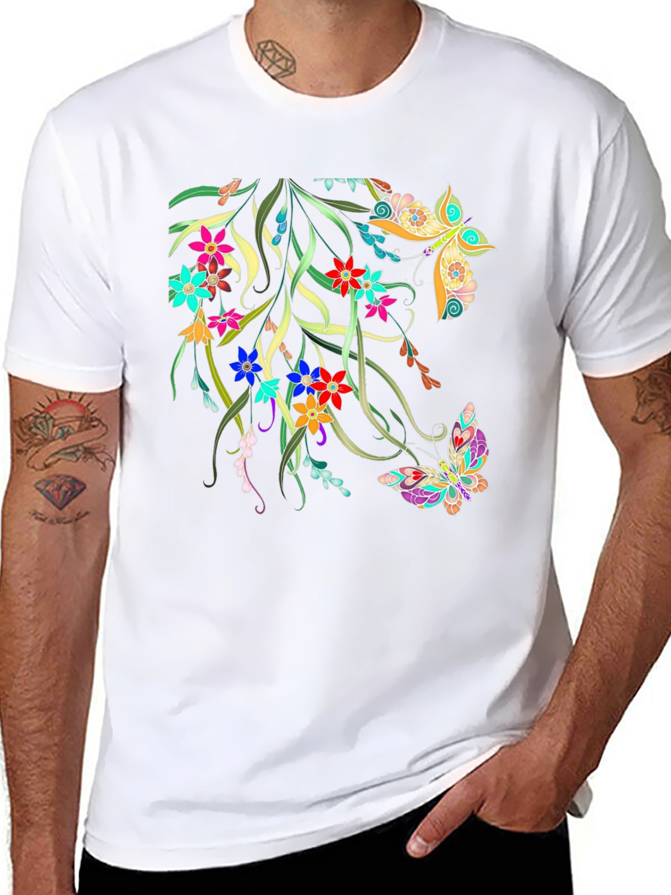 Floral Butterfly Graphic Tee