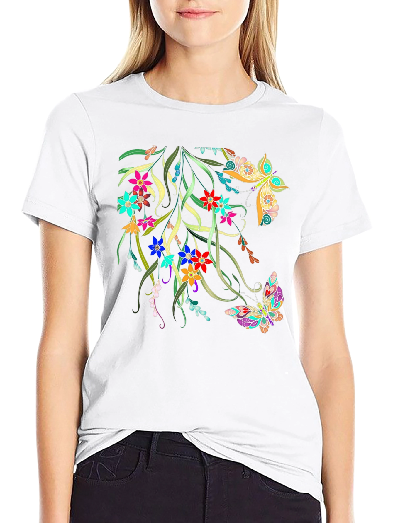 Floral Butterfly Graphic Tee