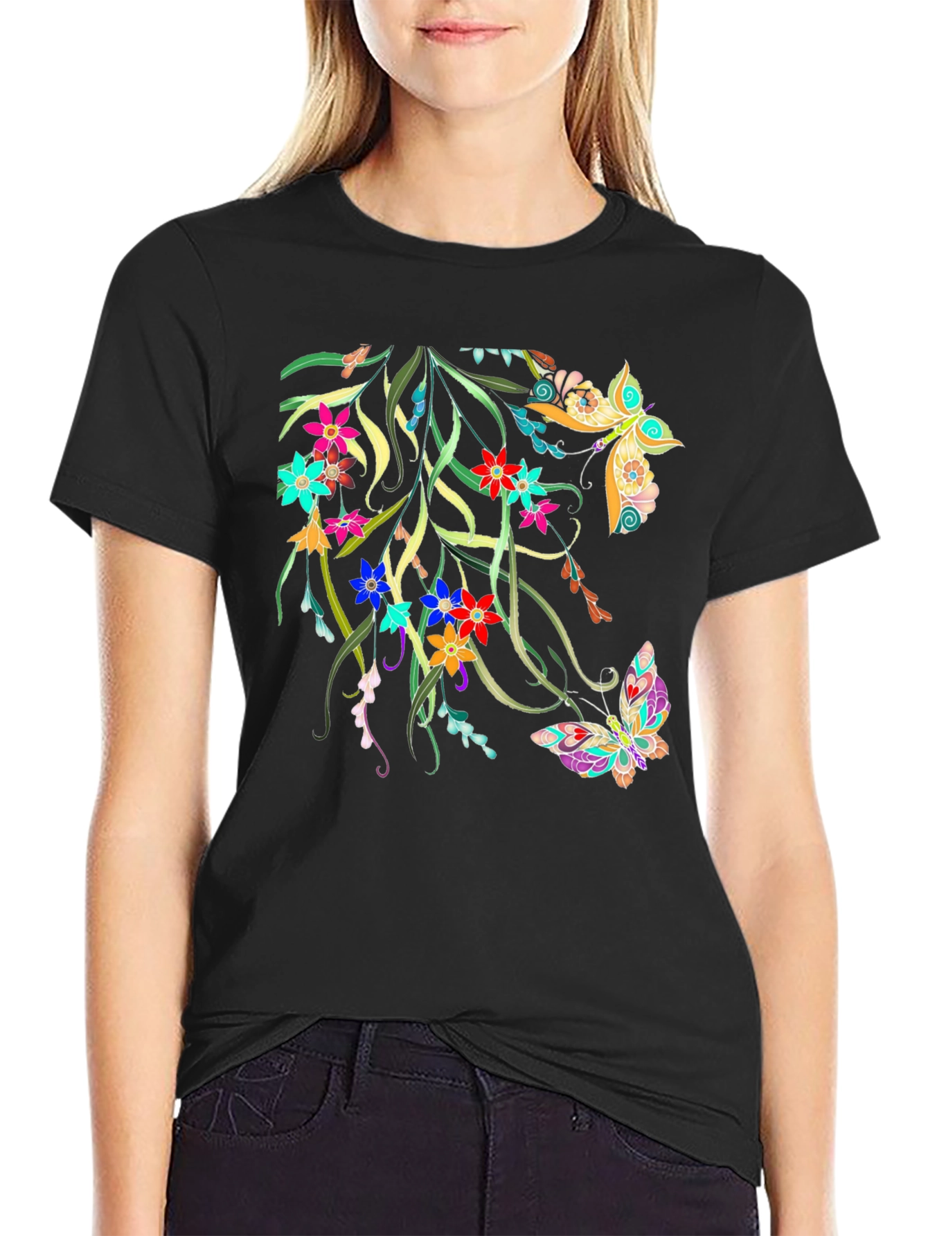 Floral Butterfly Graphic Tee