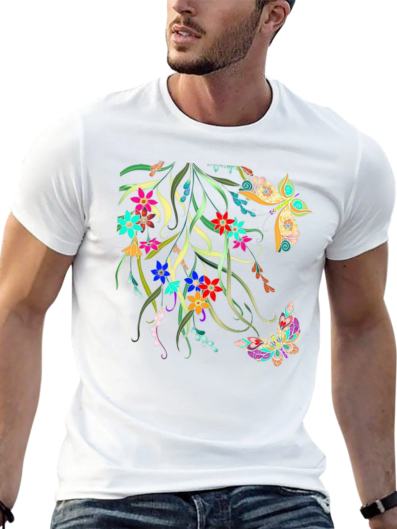 Floral Butterfly Graphic Tee