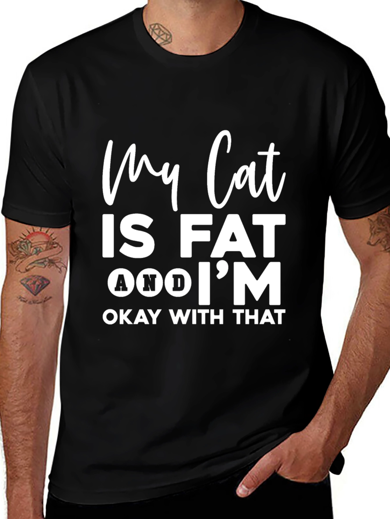 Funny Cat Lover T-Shirt - My Cat Is Fat