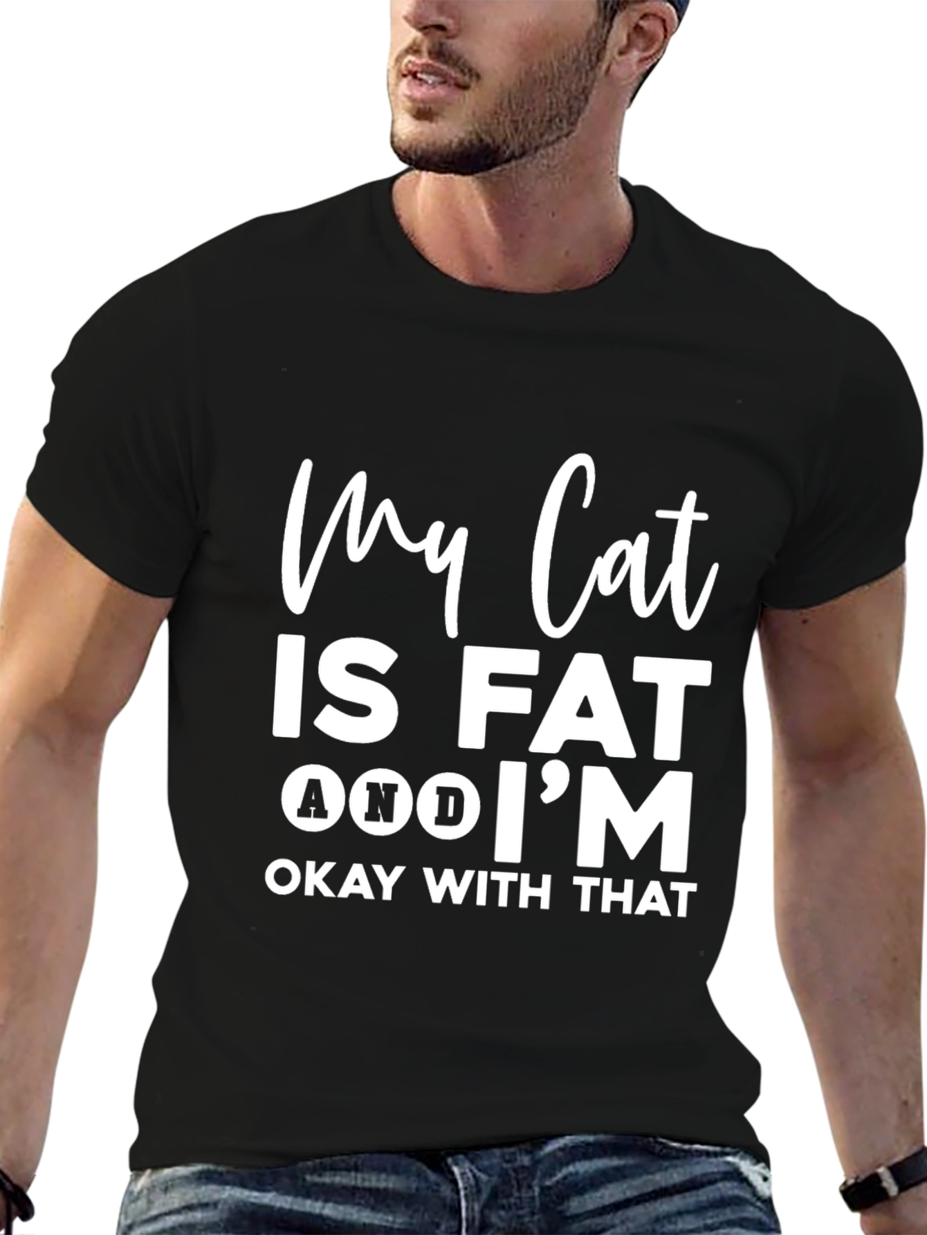 Funny Cat Lover T-Shirt - My Cat Is Fat