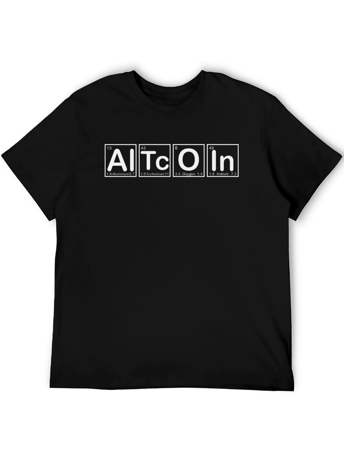 Geeky Periodic Table AlTcOIn Black T-Shirt