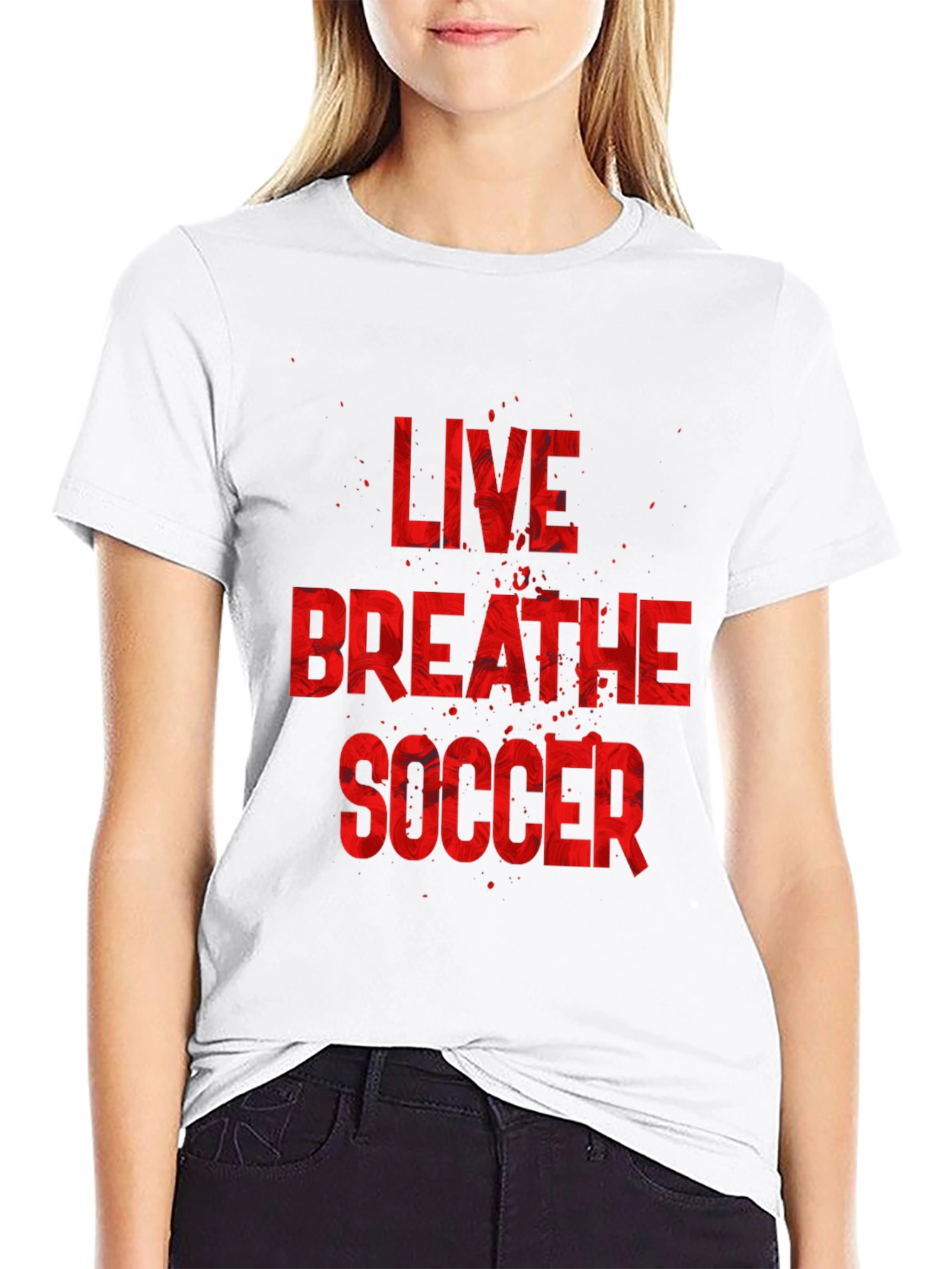 Live Breathe Soccer Graphic T-Shirt - Black Cotton Tee