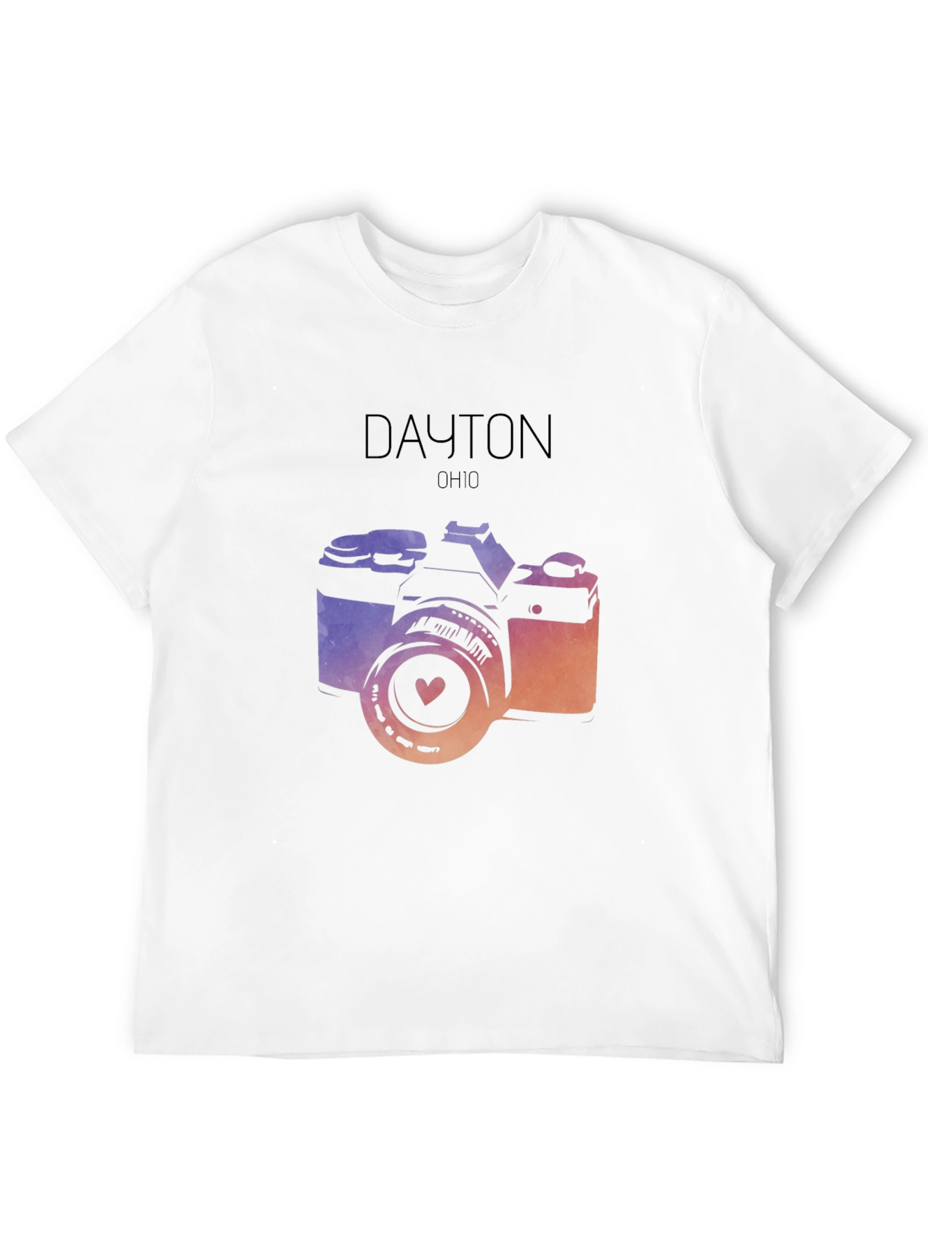 Dayton Ohio Camera Graphic Black T-Shirt