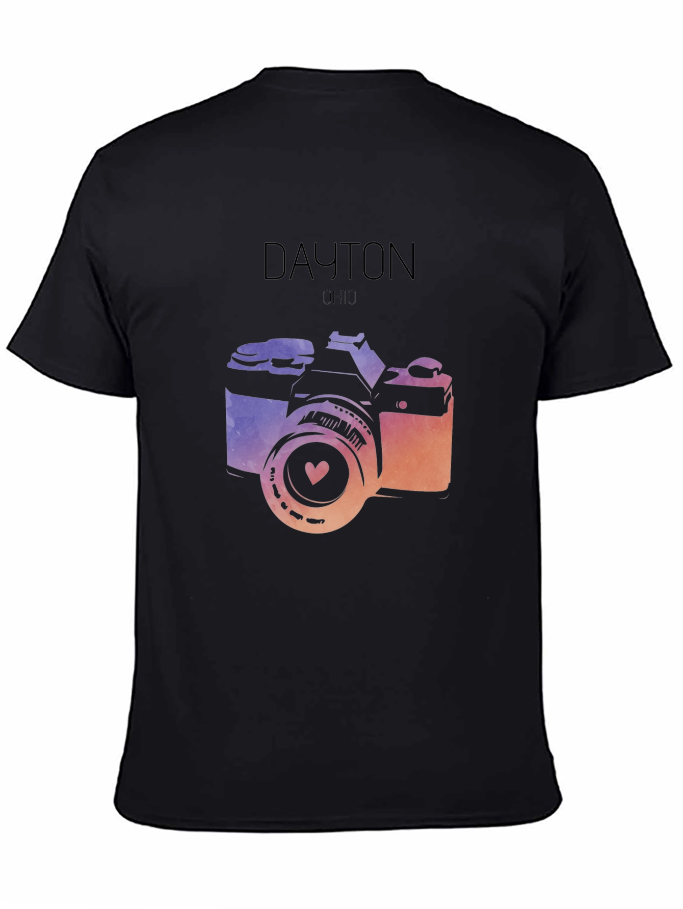 Dayton Ohio Camera Graphic Black T-Shirt