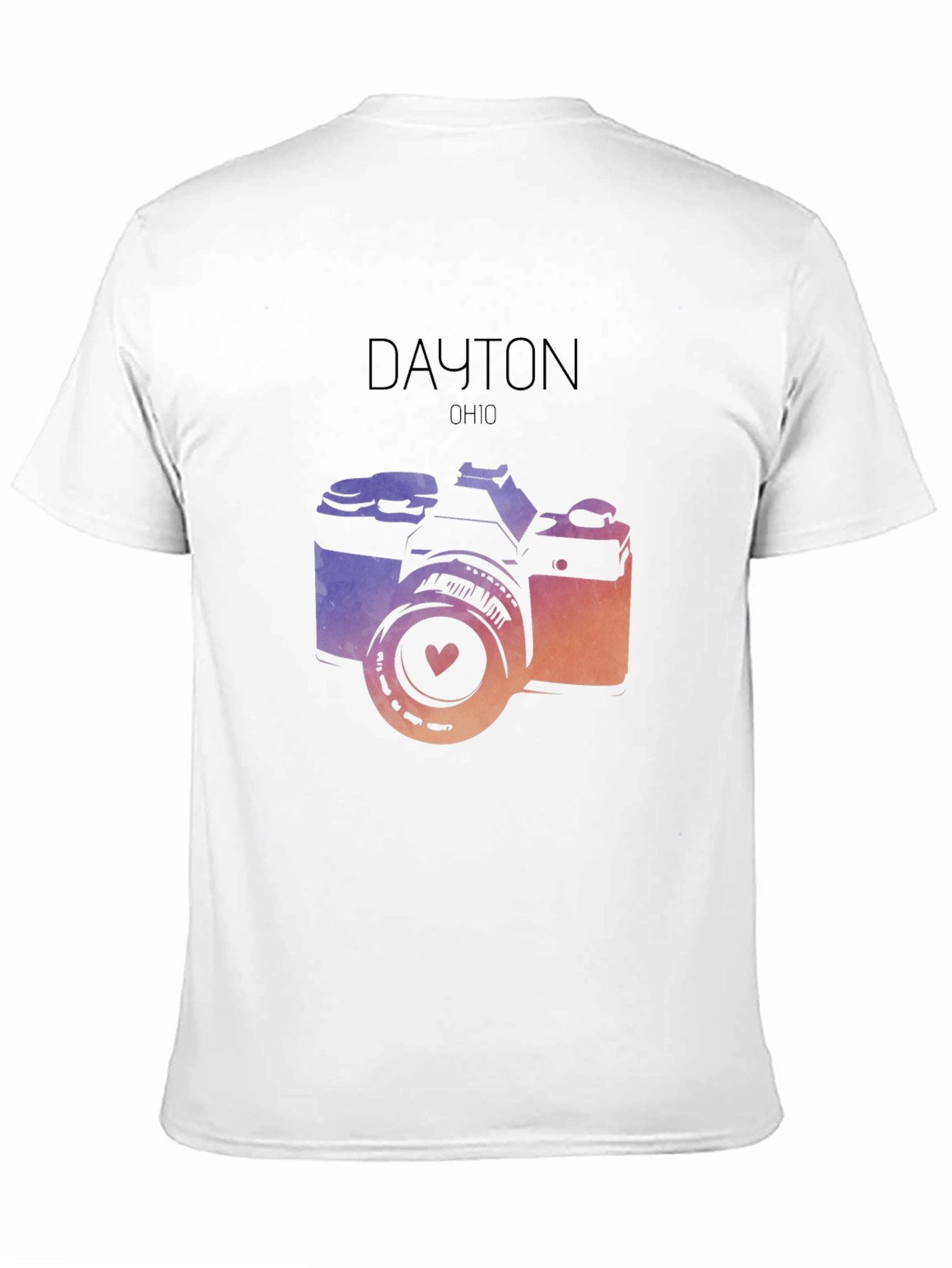 Dayton Ohio Camera Graphic Black T-Shirt