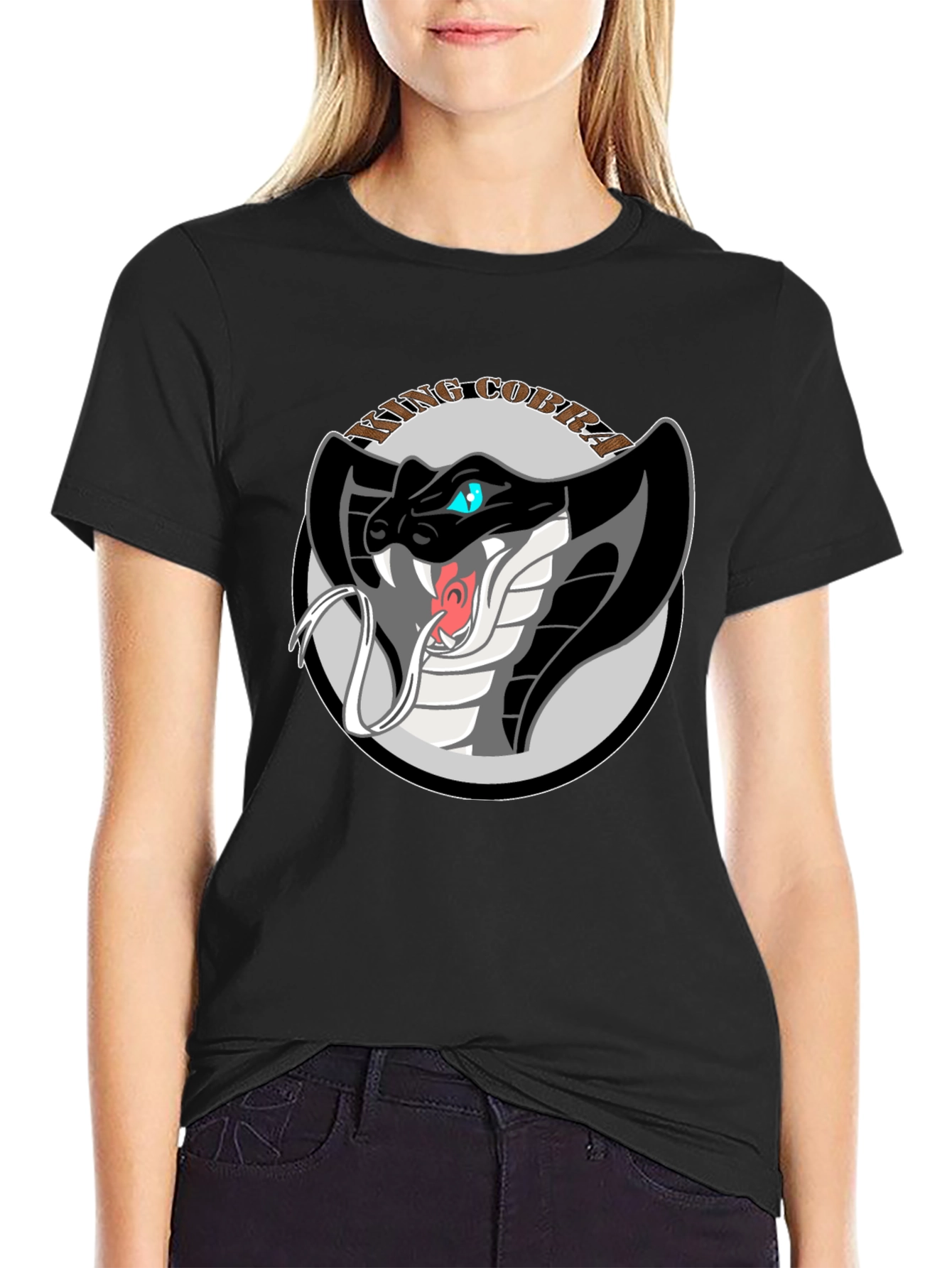 King Cobra Graphic Tee - Black Cotton T-Shirt