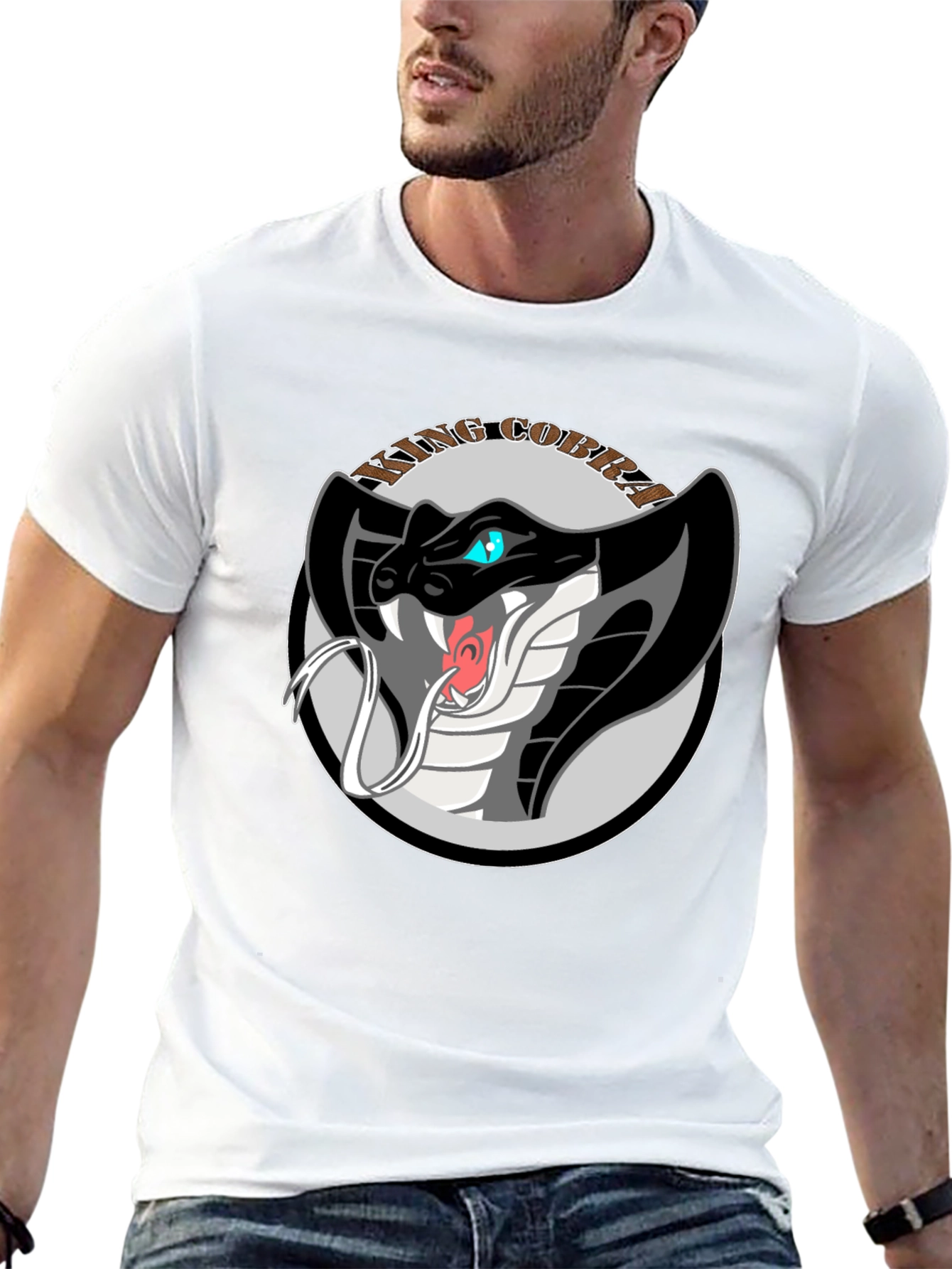 King Cobra Graphic Tee - Black Cotton T-Shirt