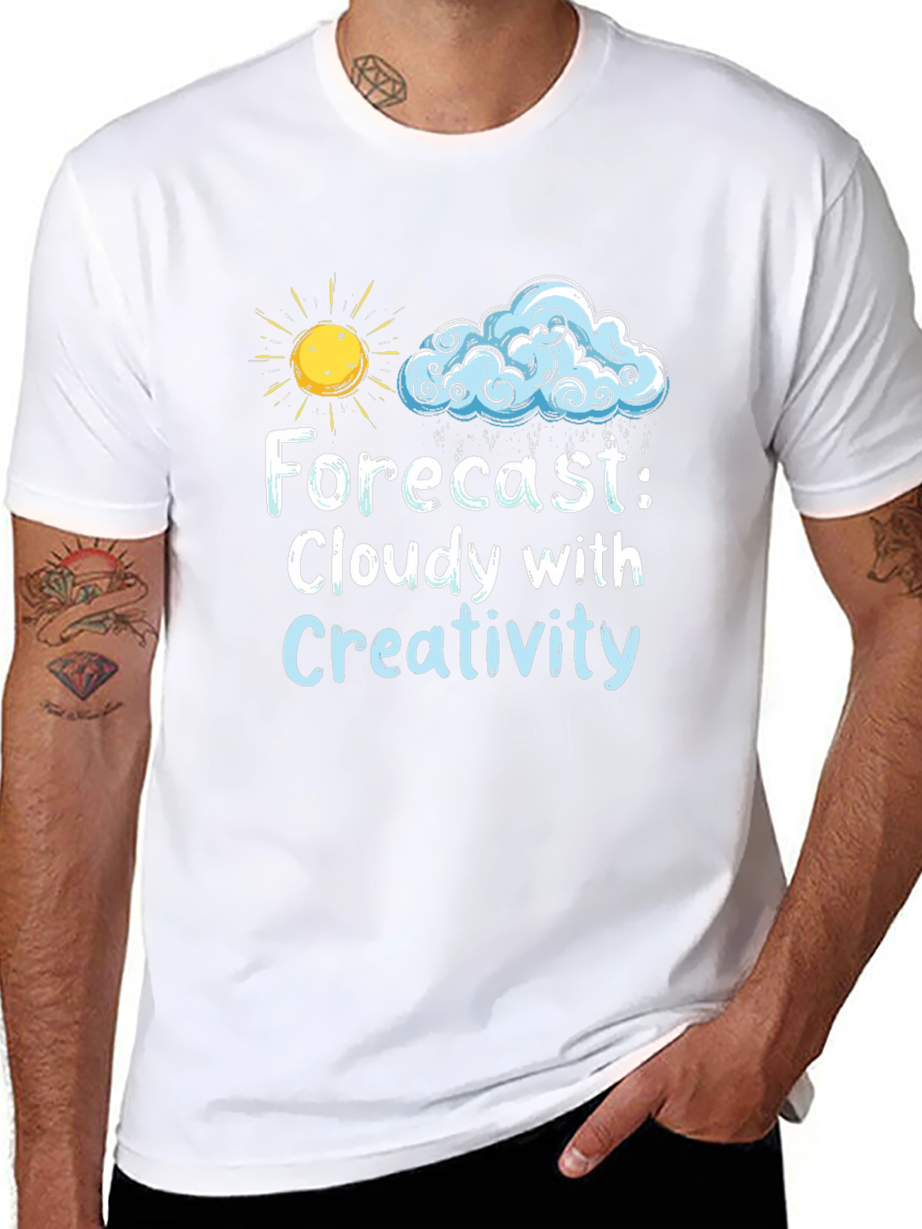 Cloudy Creativity Graphic Tee - Black T-Shirt