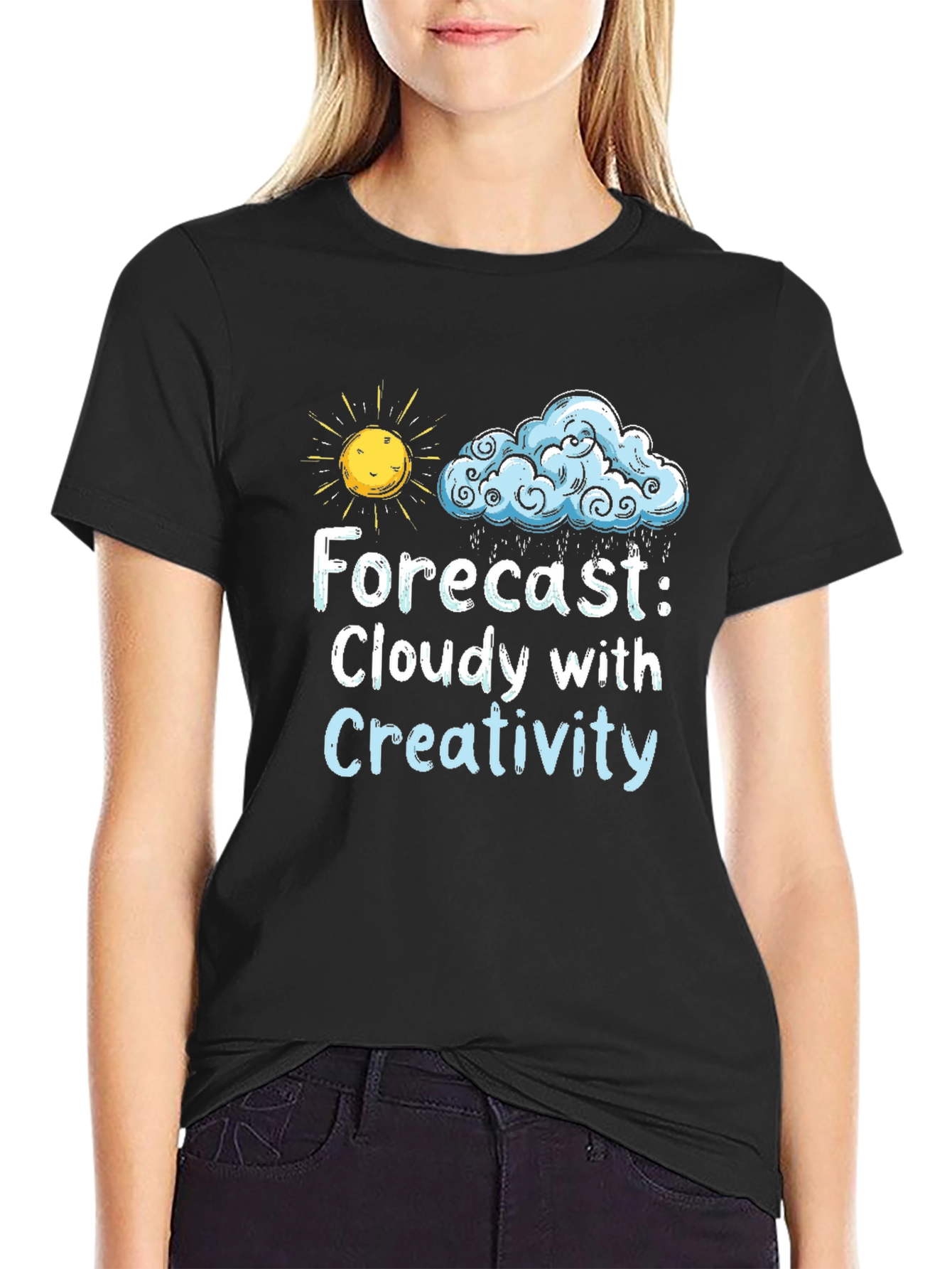 Cloudy Creativity Graphic Tee - Black T-Shirt