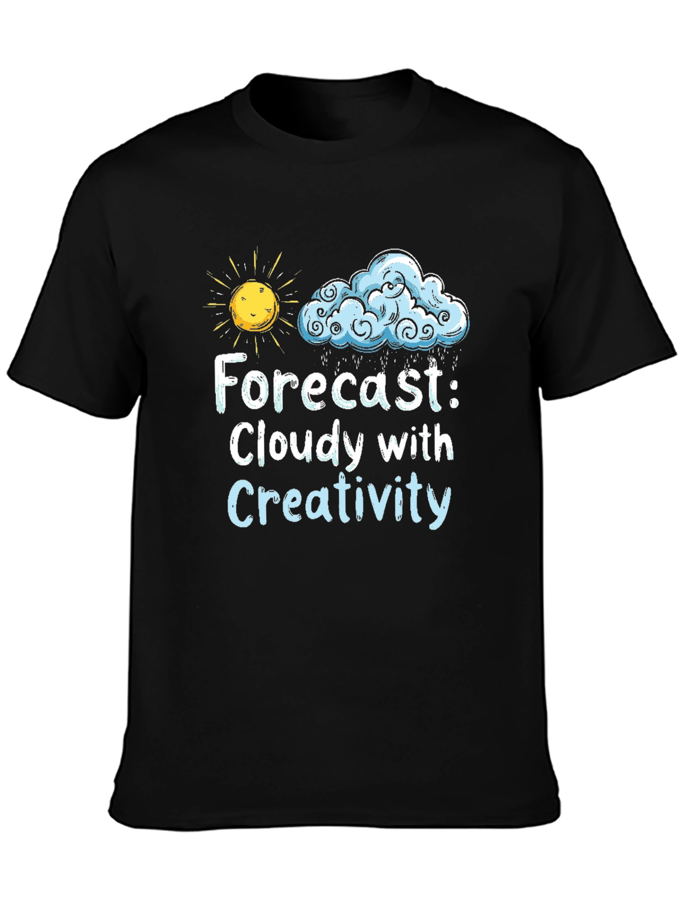 Cloudy Creativity Graphic Tee - Black T-Shirt