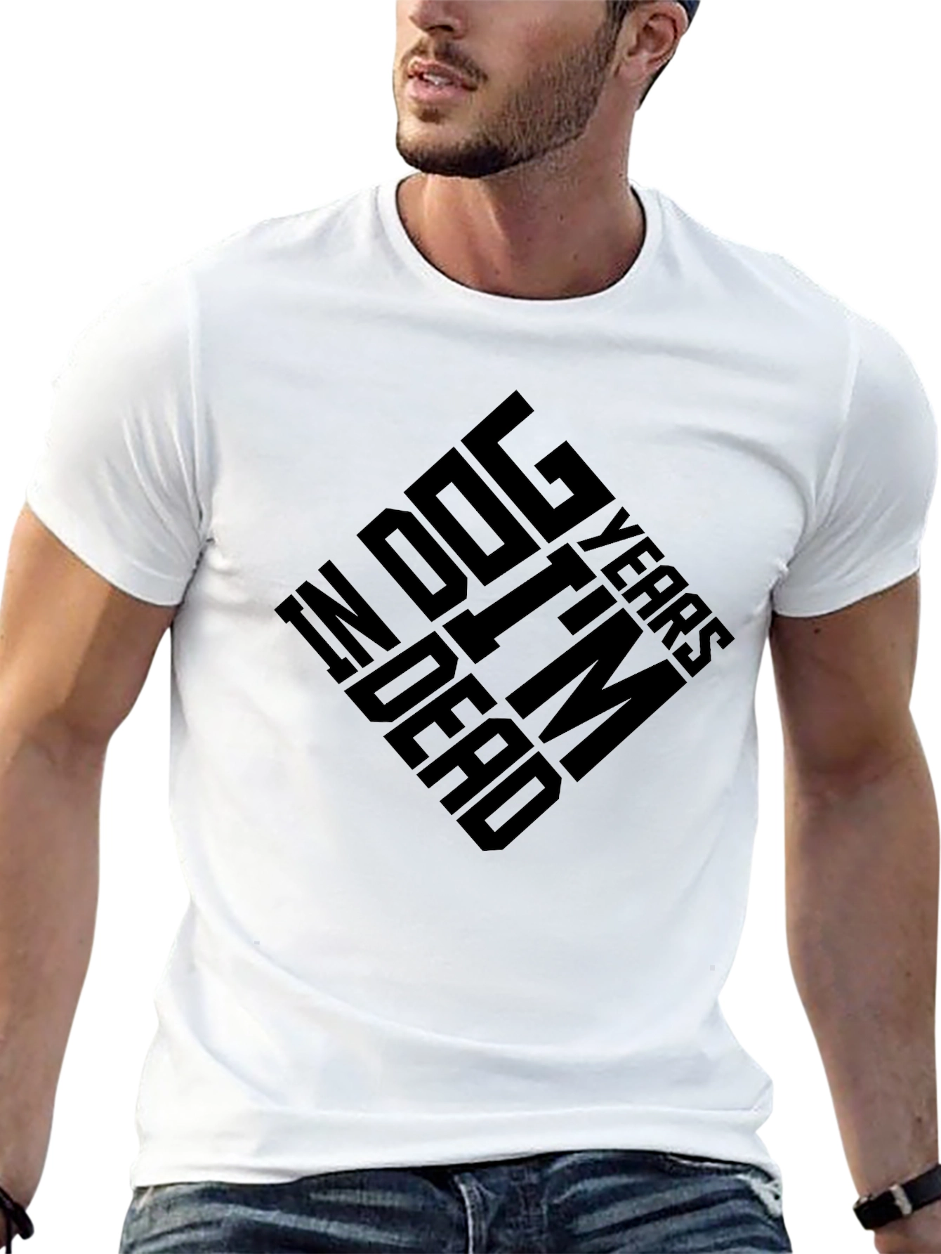 Dog Years Funny Graphic Tee - Black Cotton T-Shirt