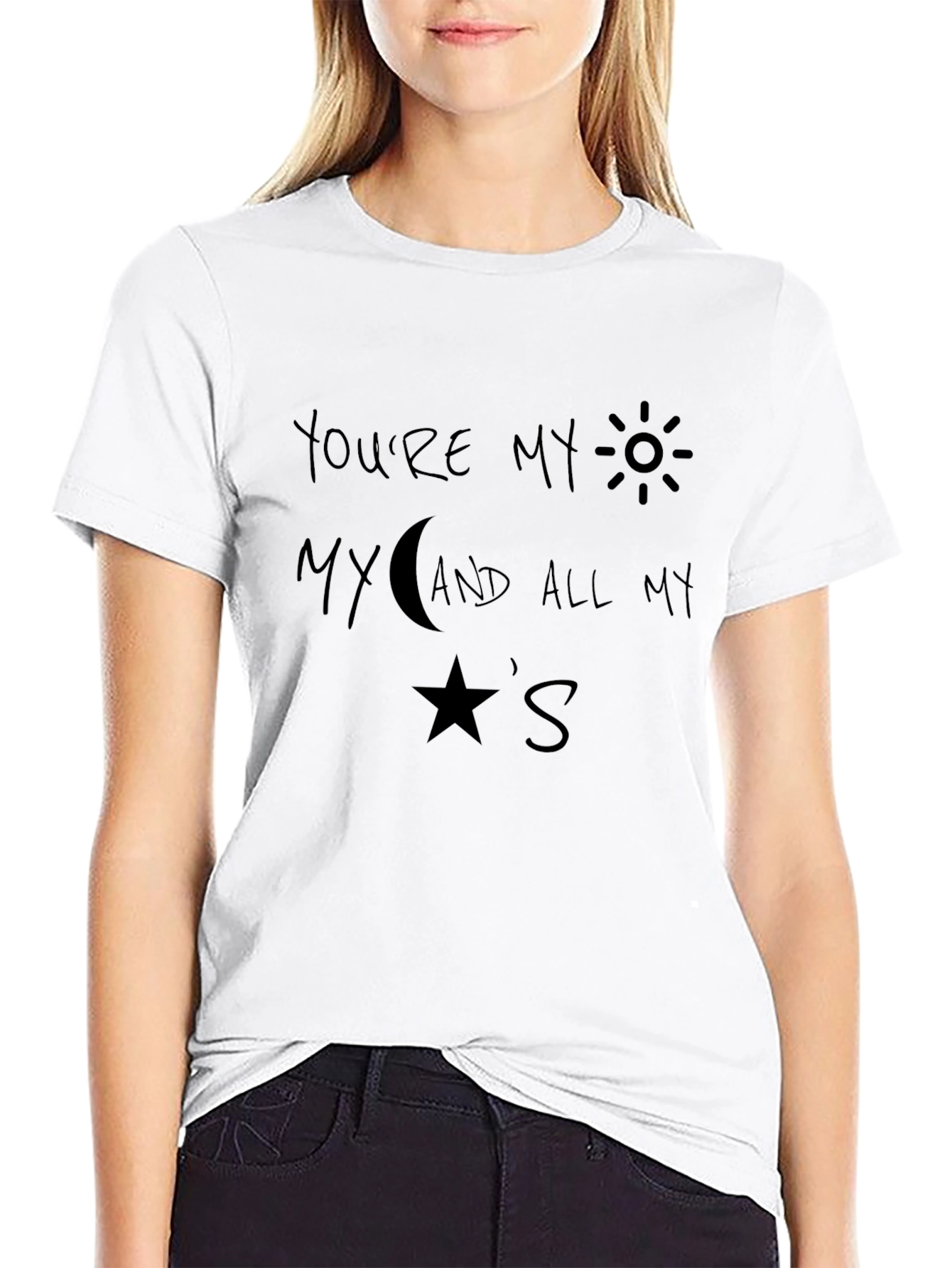 Youre My Sun Moon Stars Graphic Tee - Black