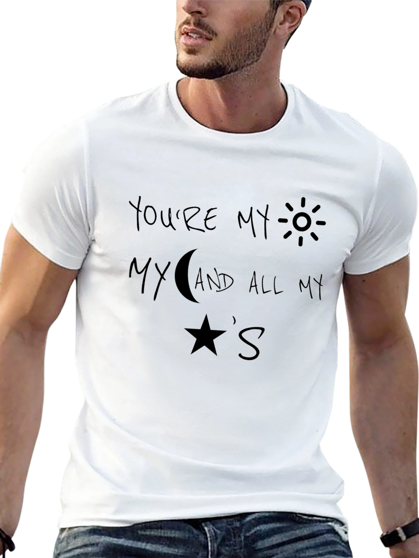 Youre My Sun Moon Stars Graphic Tee - Black