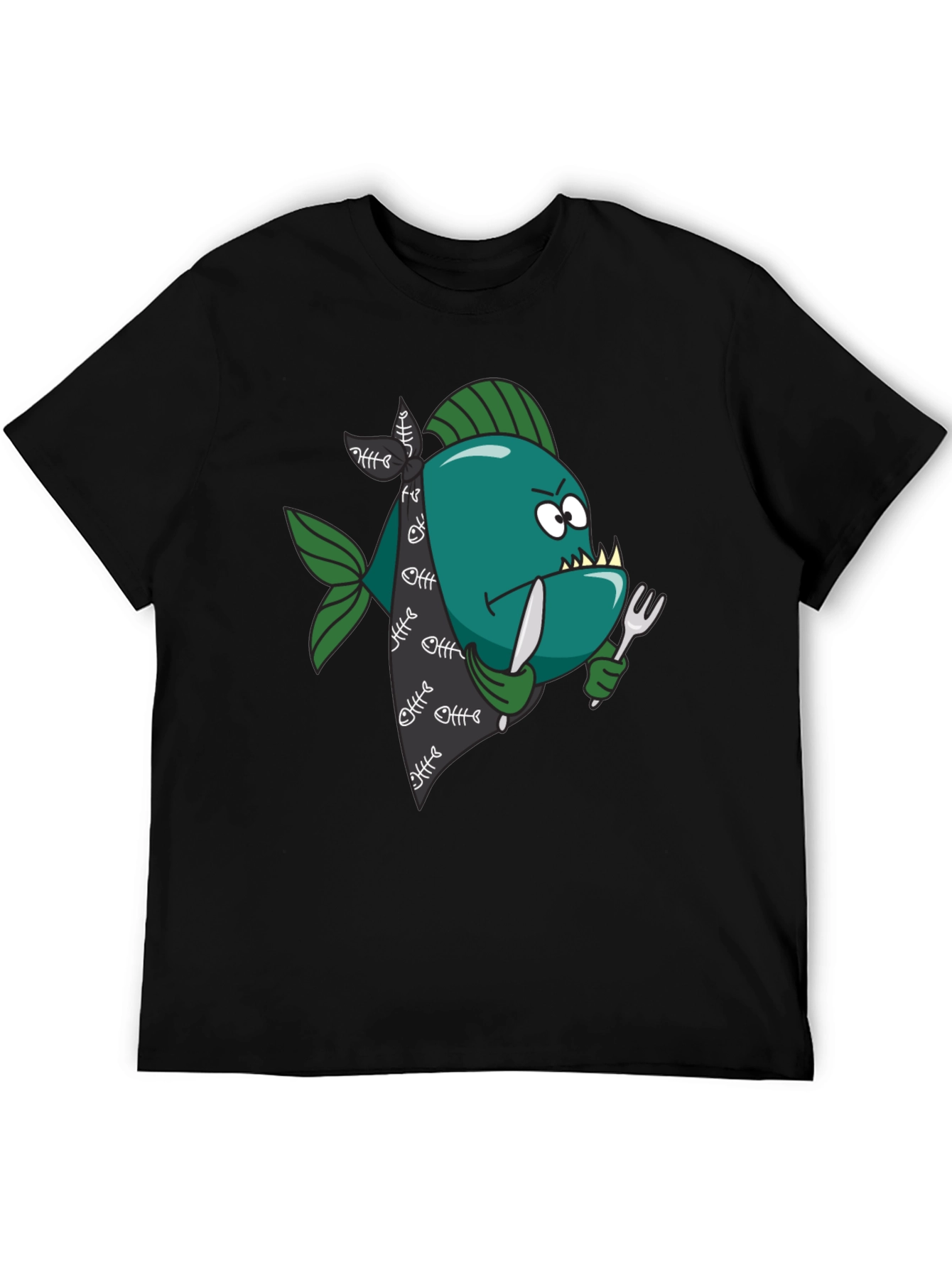 Cartoon Piranha T-Shirt - Graphic Print