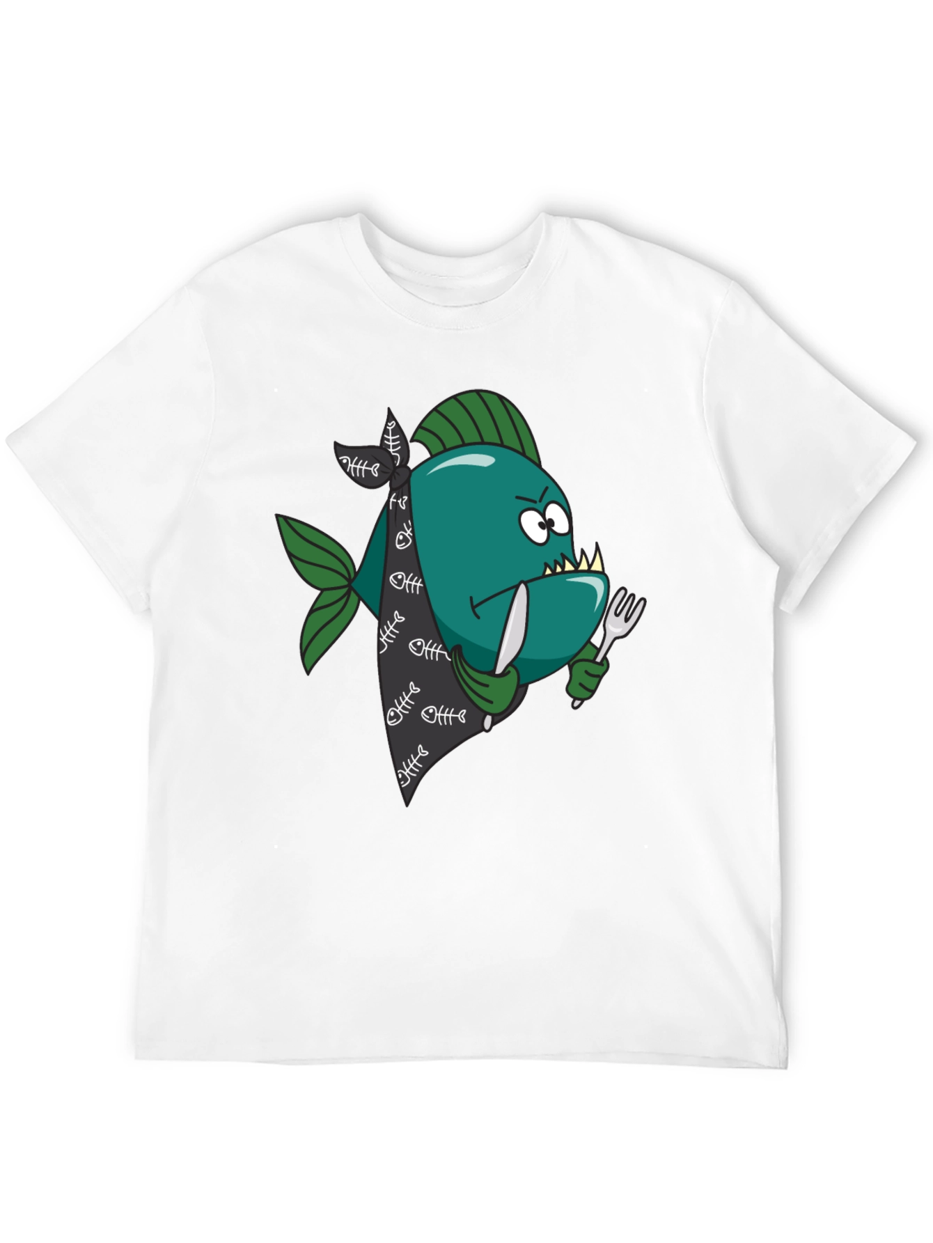 Cartoon Piranha T-Shirt - Graphic Print