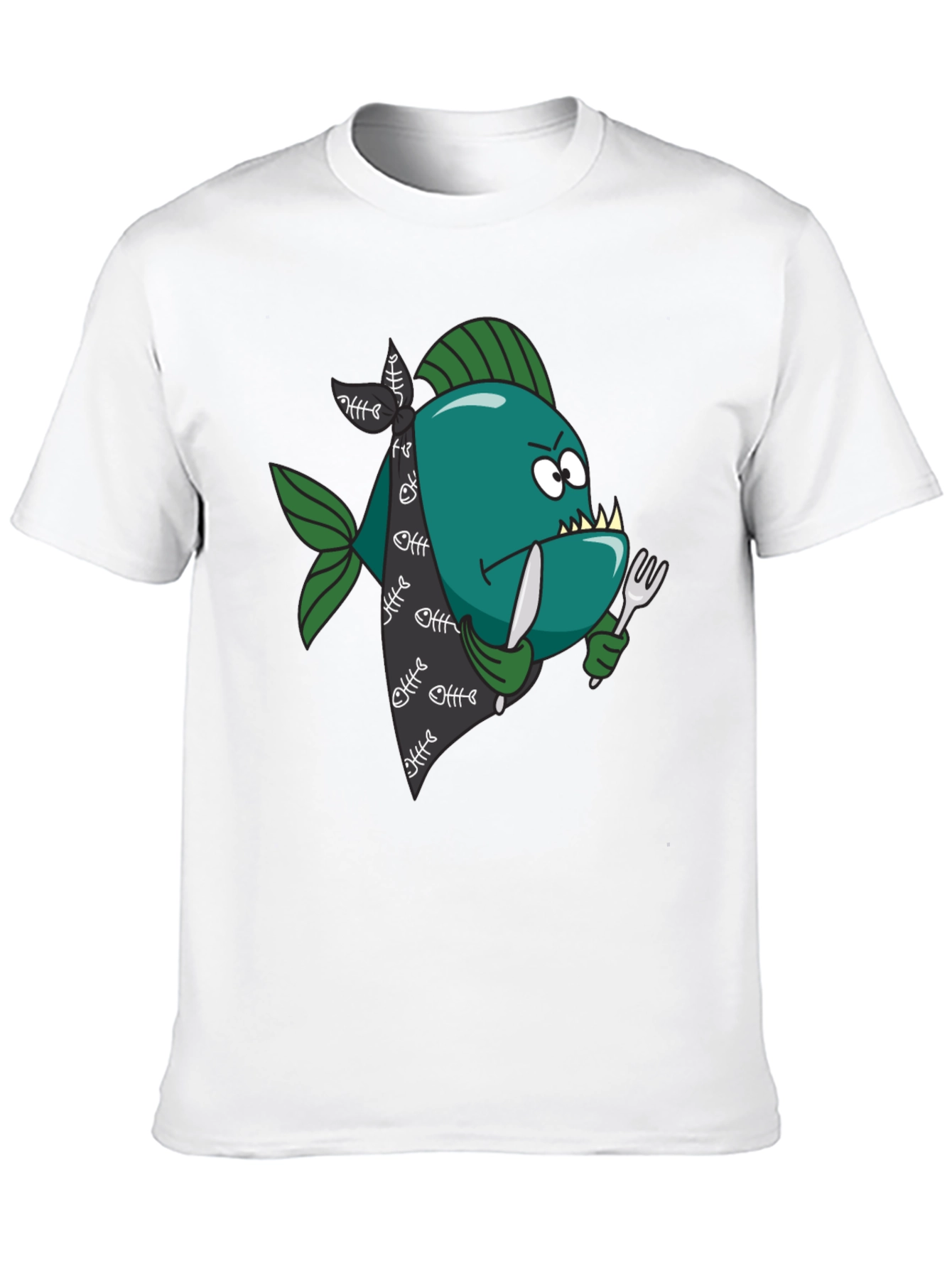 Cartoon Piranha T-Shirt - Graphic Print