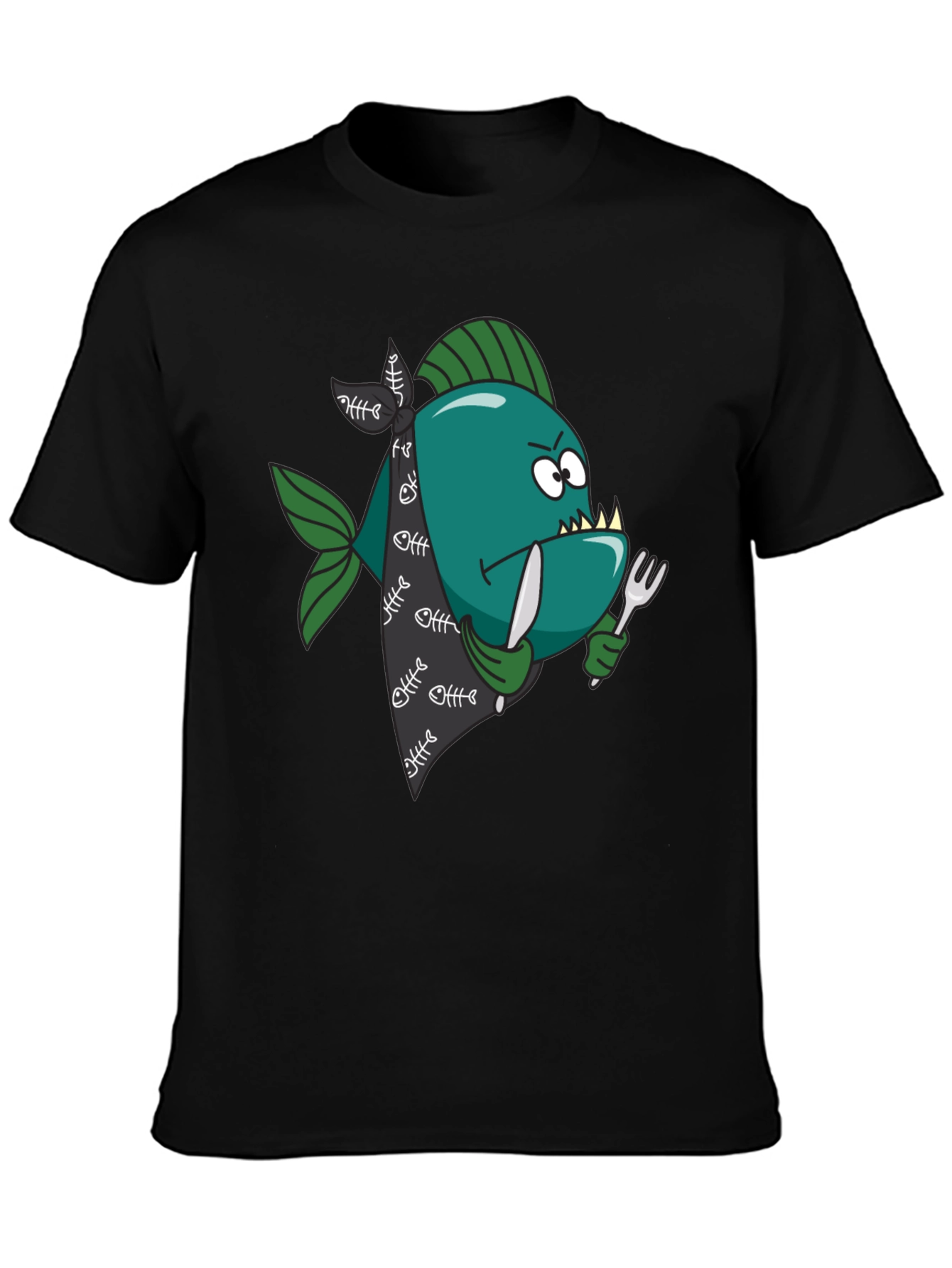 Cartoon Piranha T-Shirt - Graphic Print