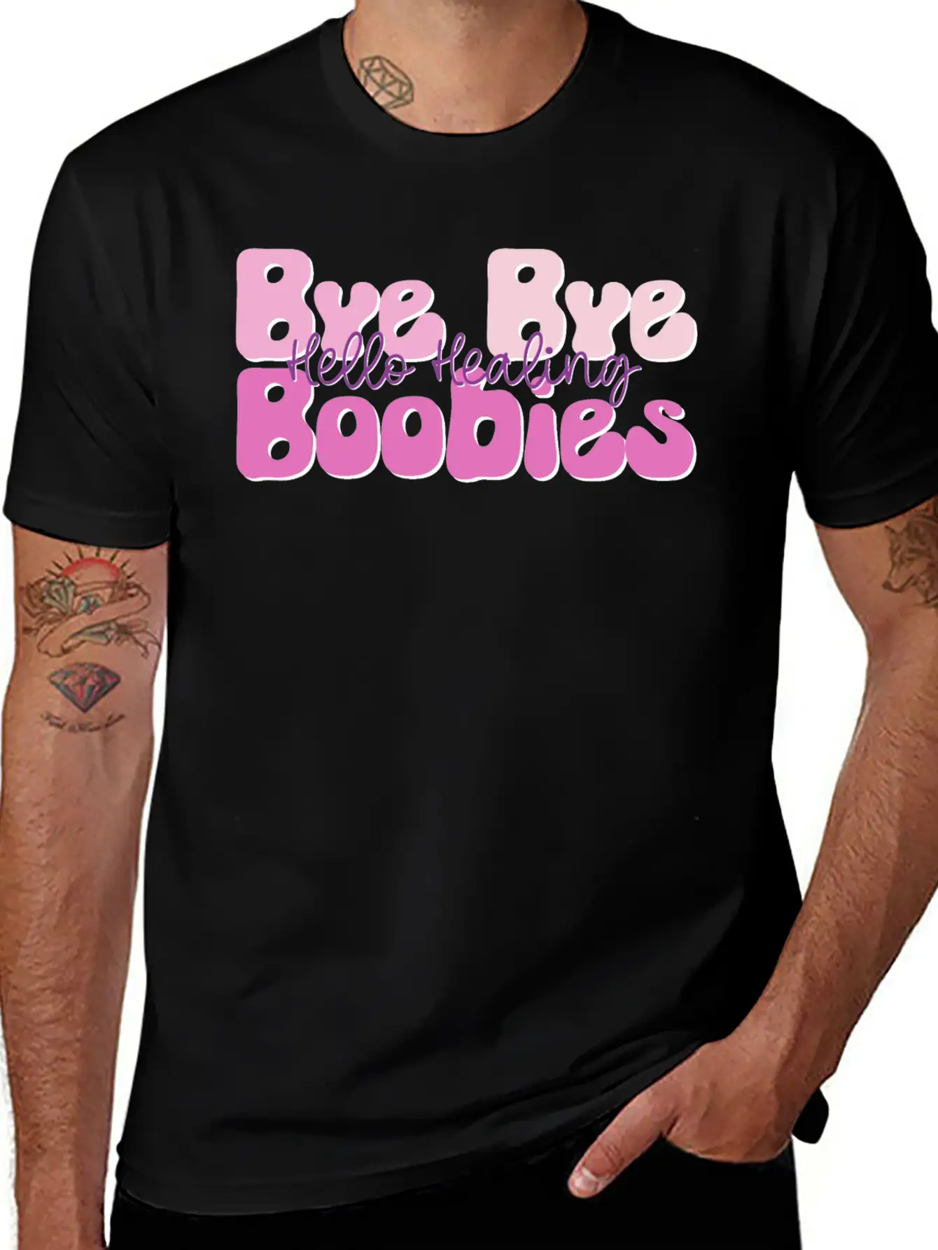Bye Bye Boobies Hello Healing Unisex Casual T-Shirt – Clean Design For Daily Comfort