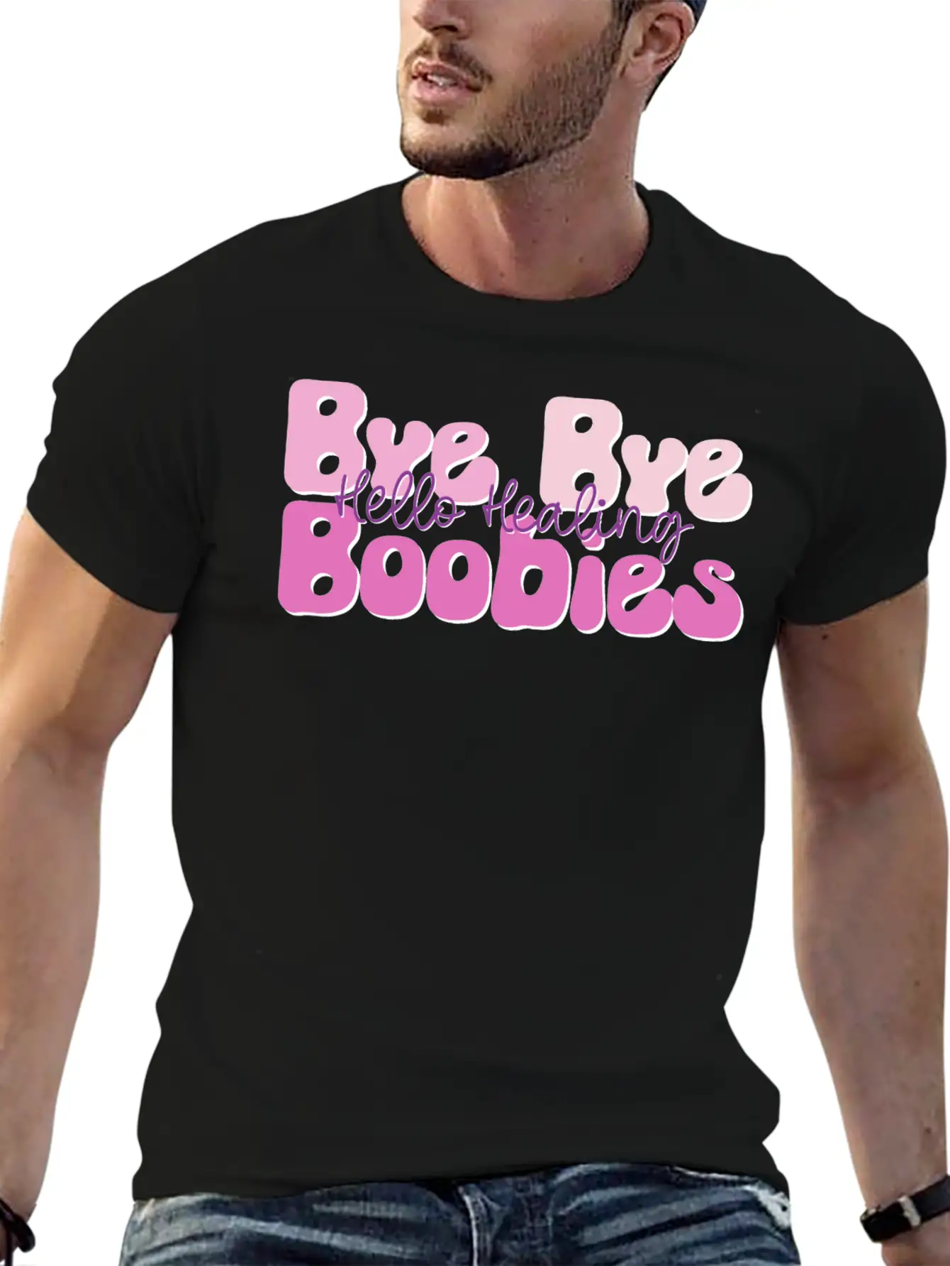 Bye Bye Boobies Hello Healing Unisex Casual T-Shirt – Clean Design For Daily Comfort