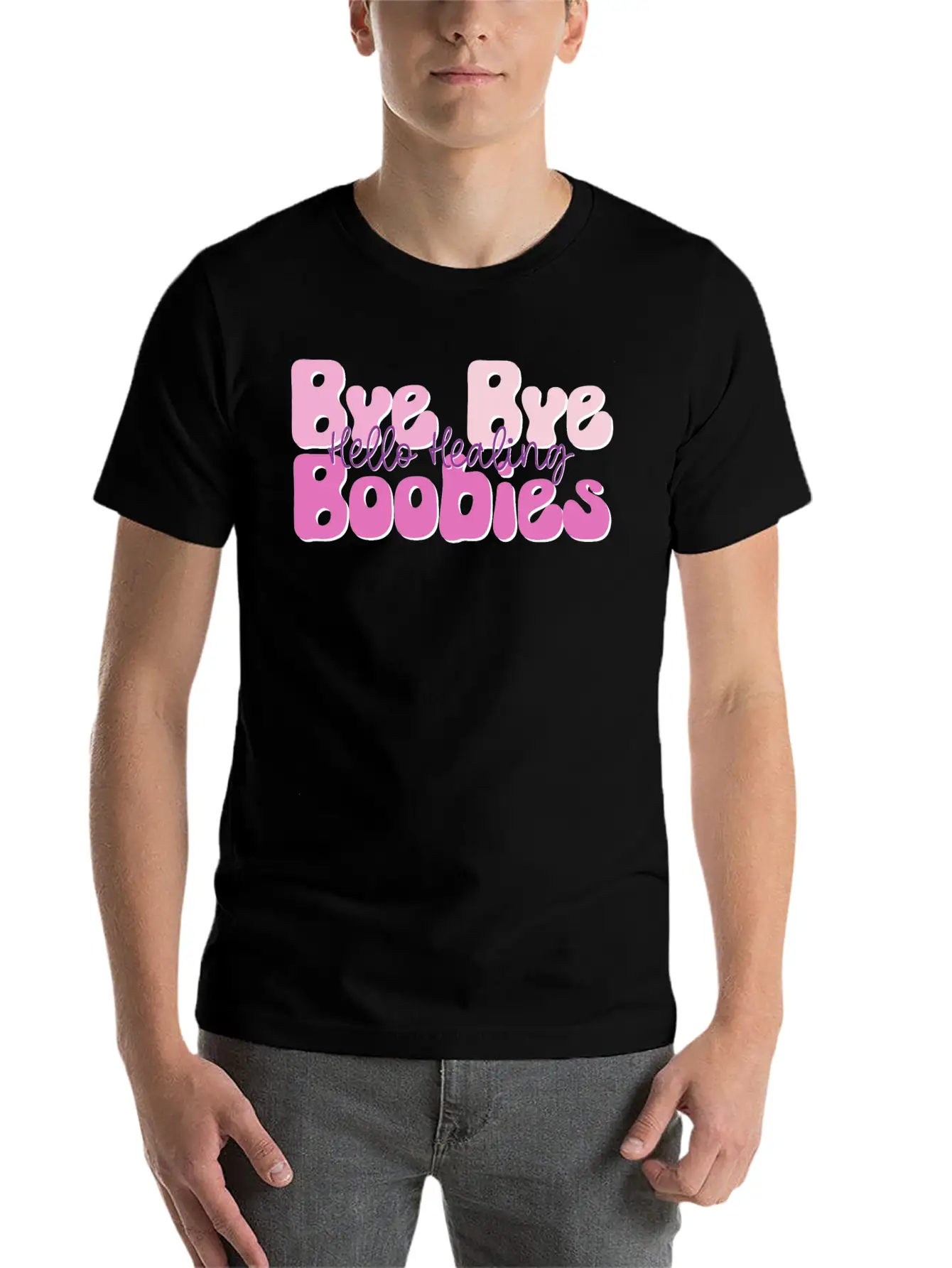 Bye Bye Boobies Hello Healing Unisex Casual T-Shirt – Clean Design For Daily Comfort