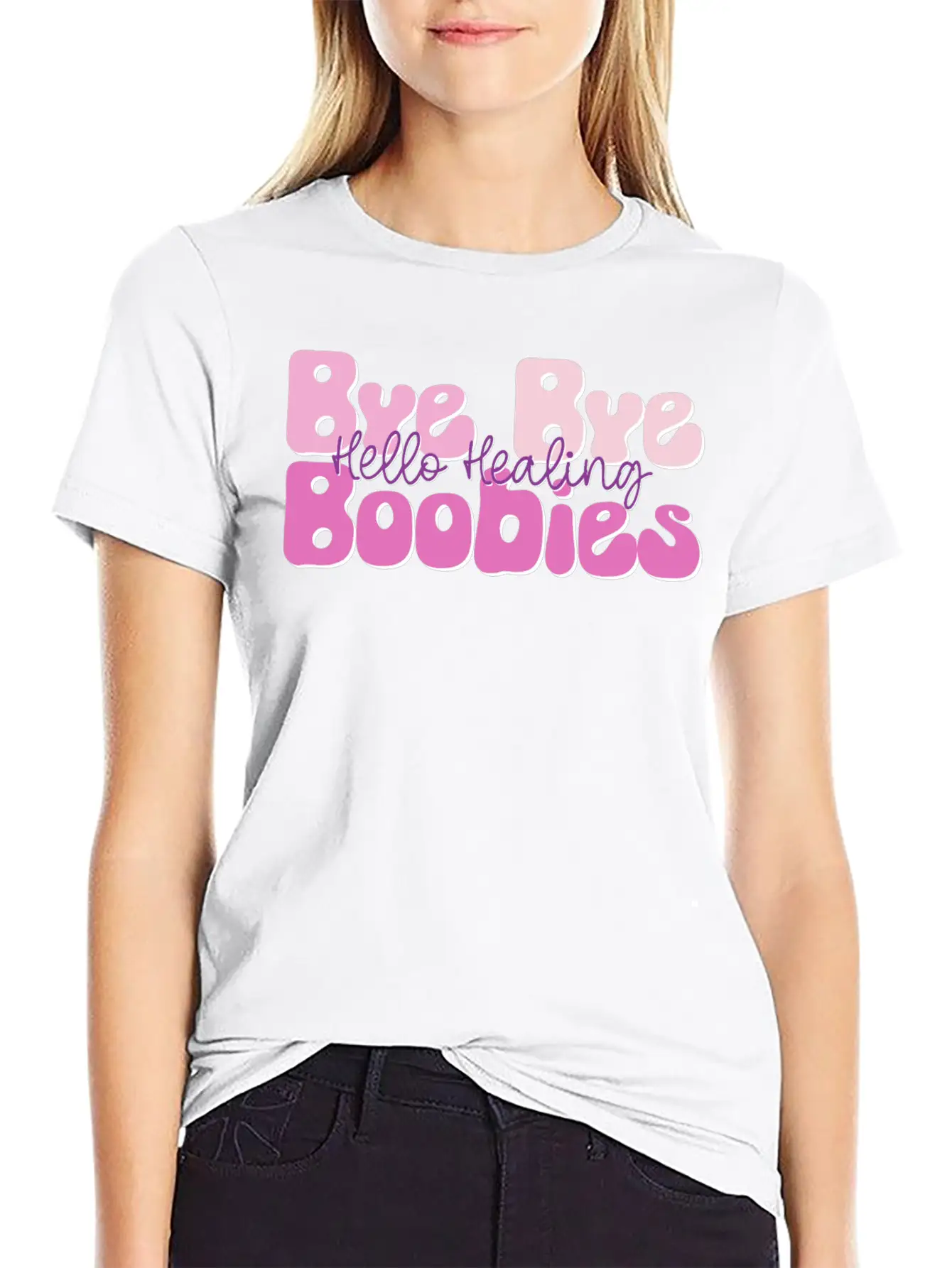Bye Bye Boobies Hello Healing Unisex Casual T-Shirt – Clean Design For Daily Comfort
