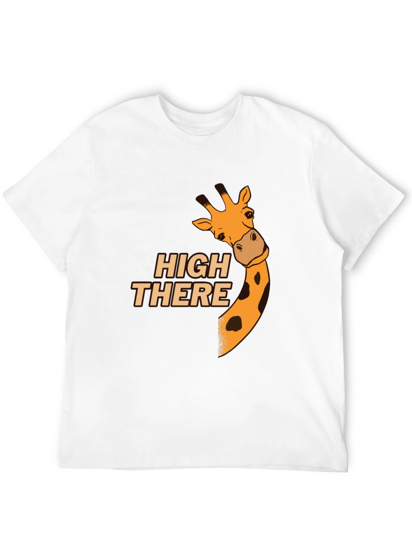 High There Giraffe Graphic T-Shirt - Black Cotton Blend