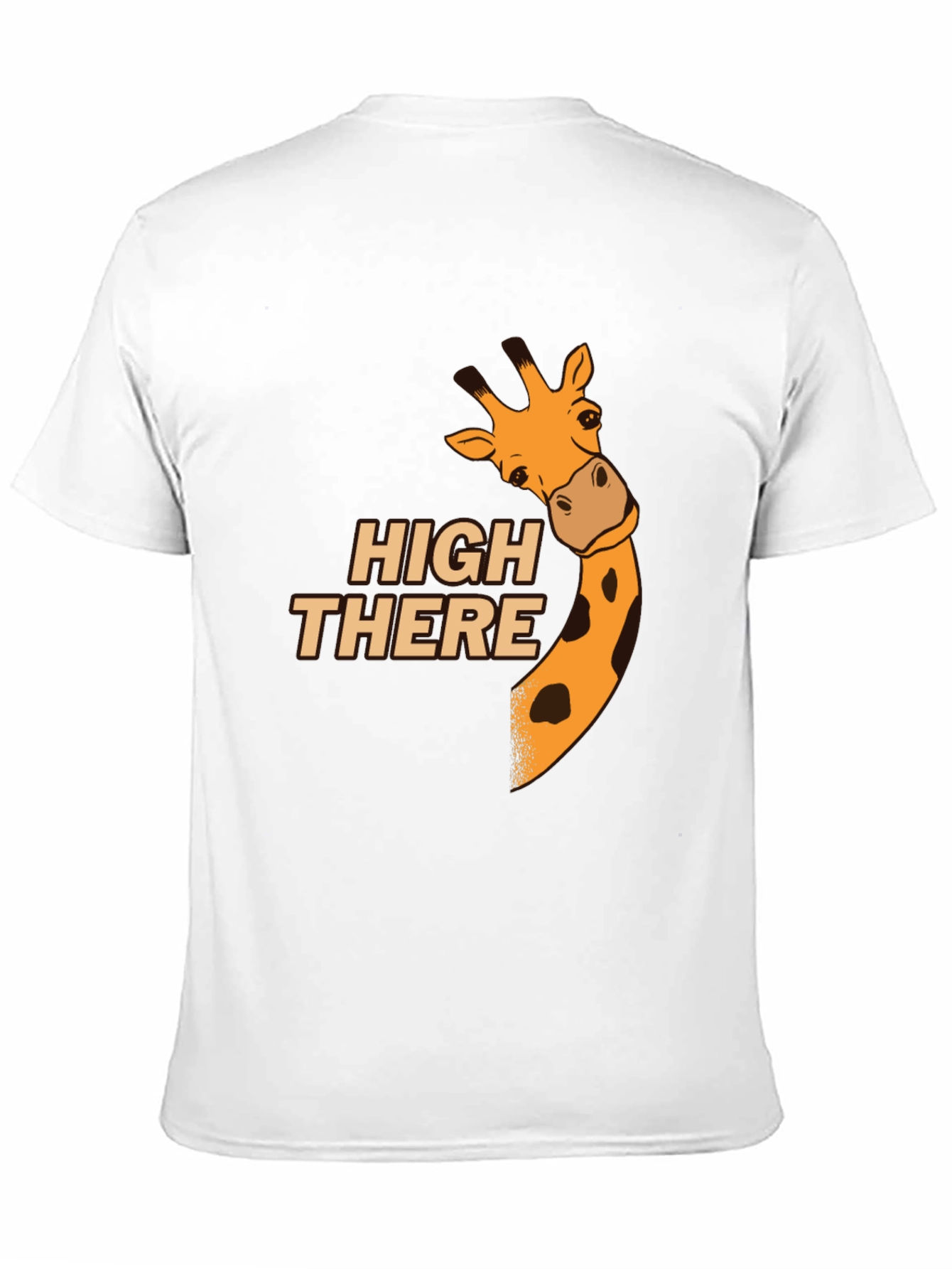 High There Giraffe Graphic T-Shirt - Black Cotton Blend