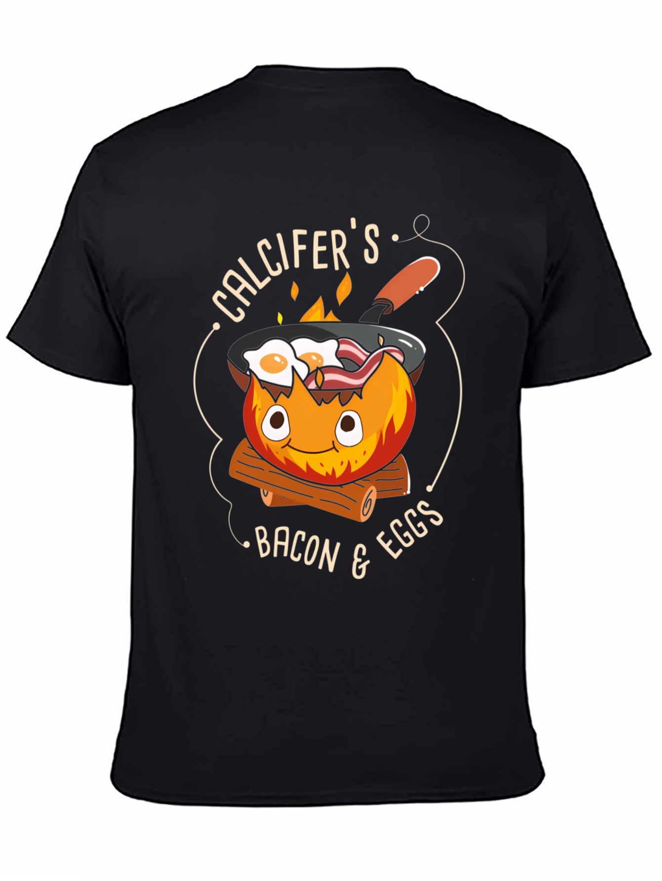 Calcifers Bacon & Eggs Black T-Shirt