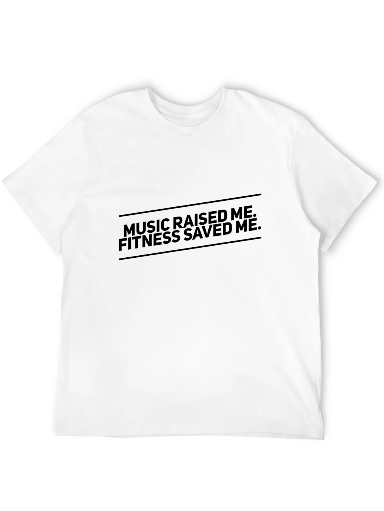 Music Raised Me Fitness Saved Me Black T-Shirt