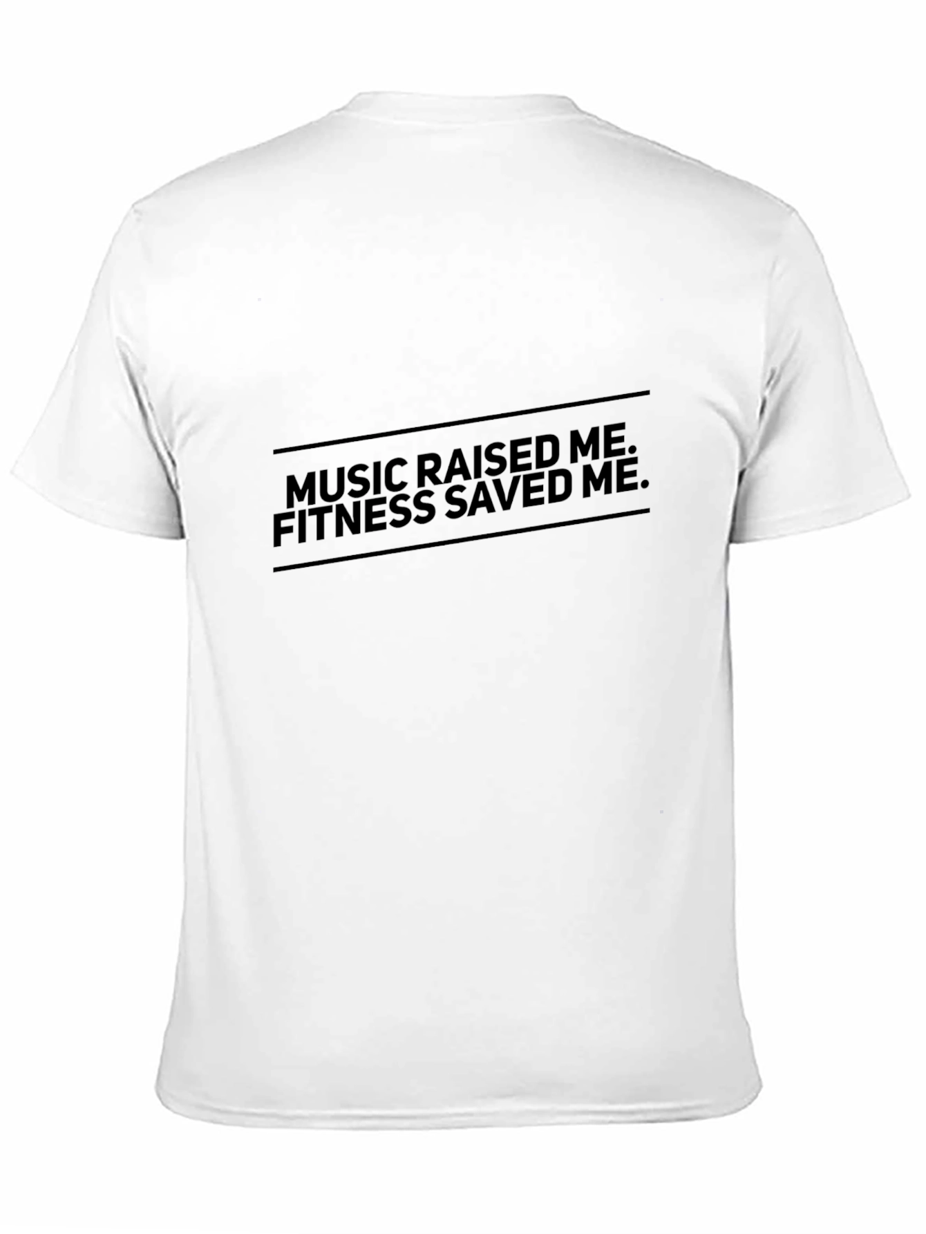 Music Raised Me Fitness Saved Me Black T-Shirt