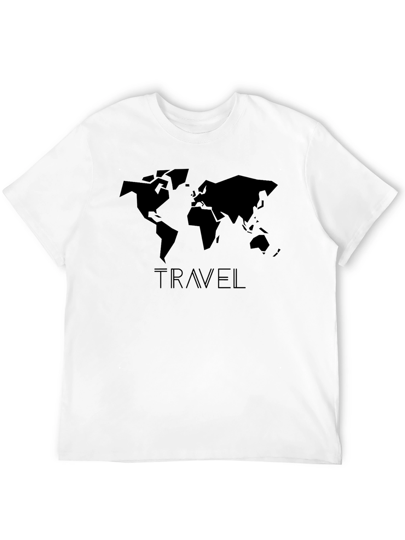 Travel World Map Graphic Tee - Black
