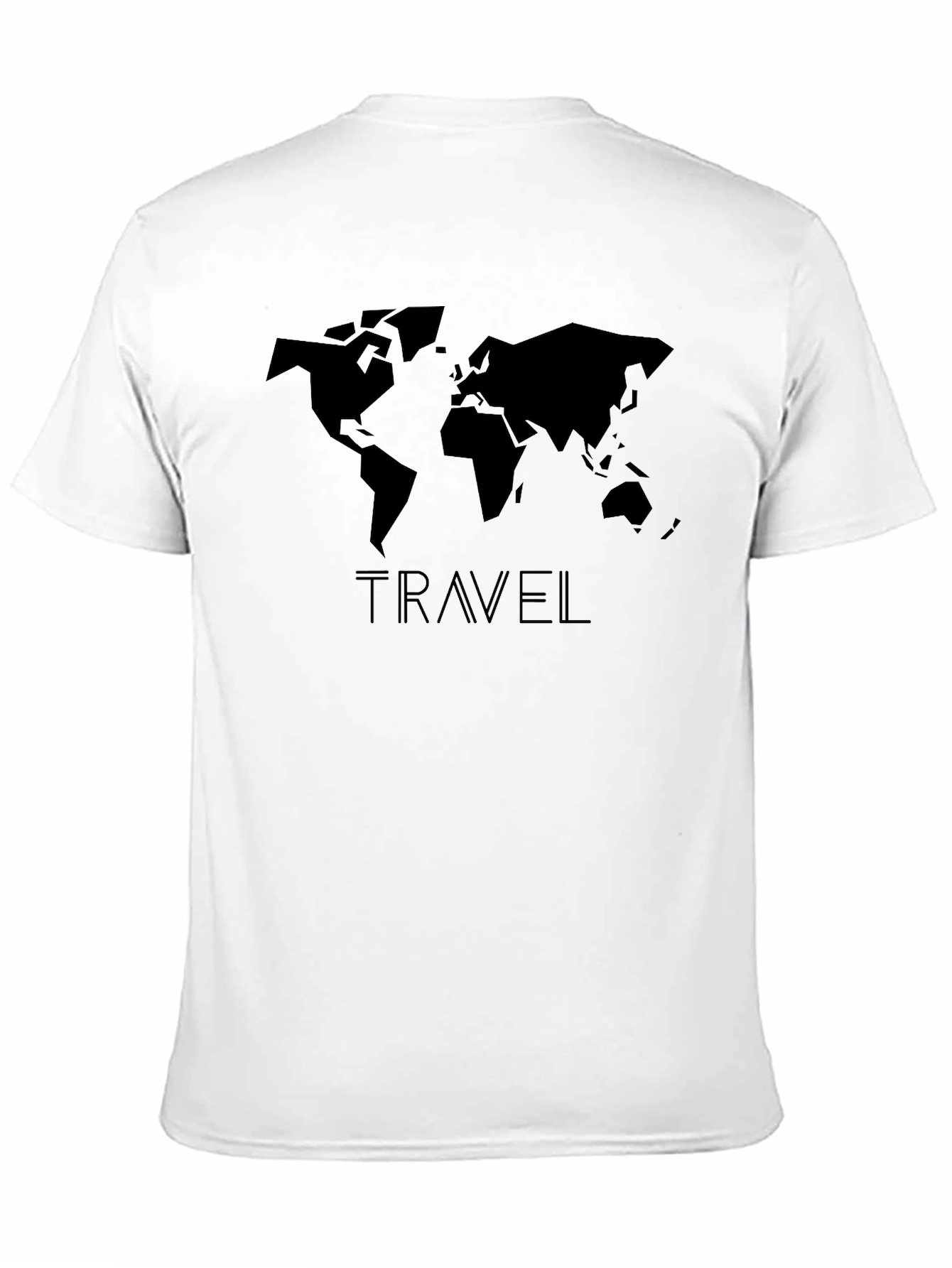 Travel World Map Graphic Tee - Black