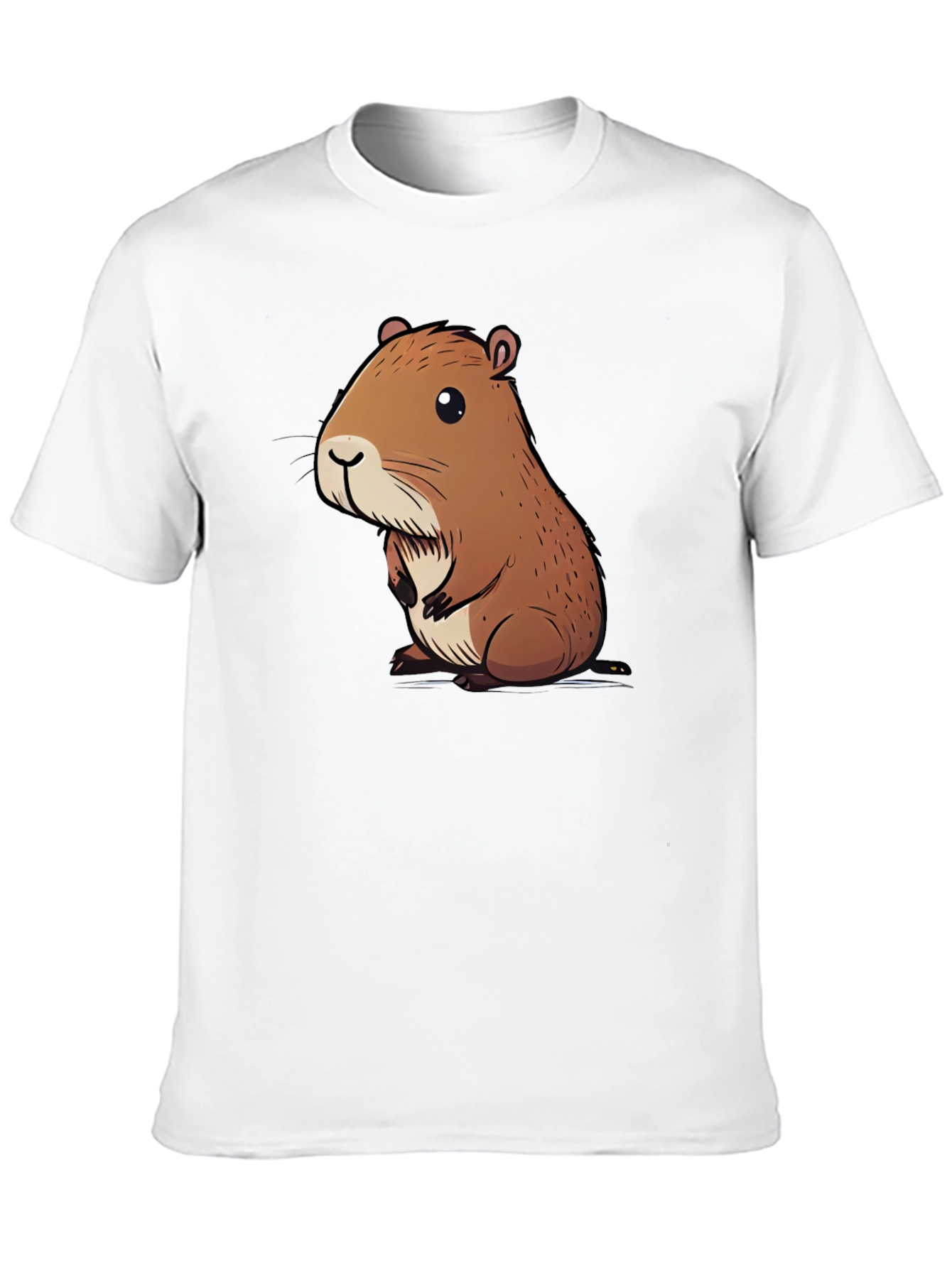 Cute Capybara Graphic Tee - Soft Black Cotton
