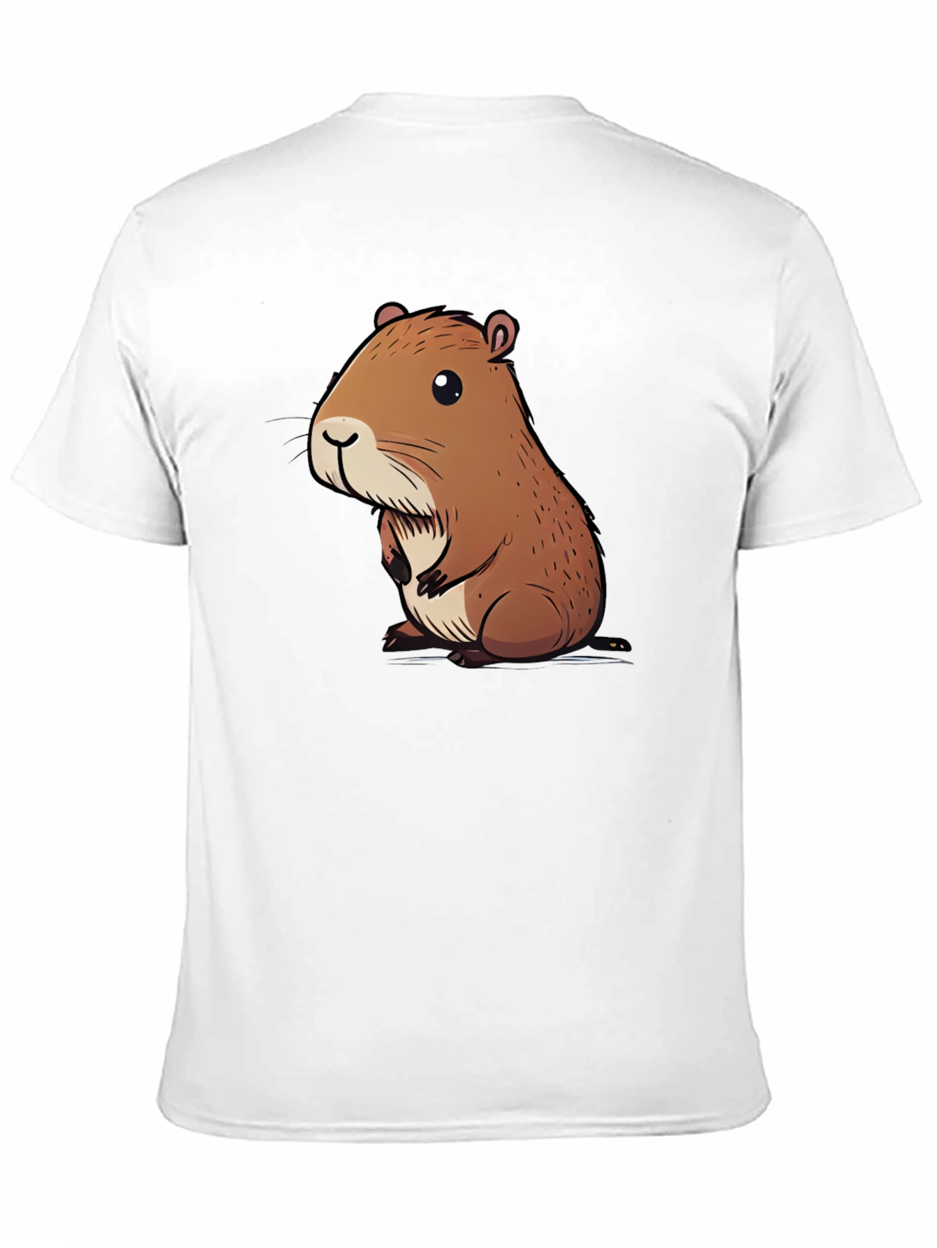 Cute Capybara Graphic Tee - Soft Black Cotton