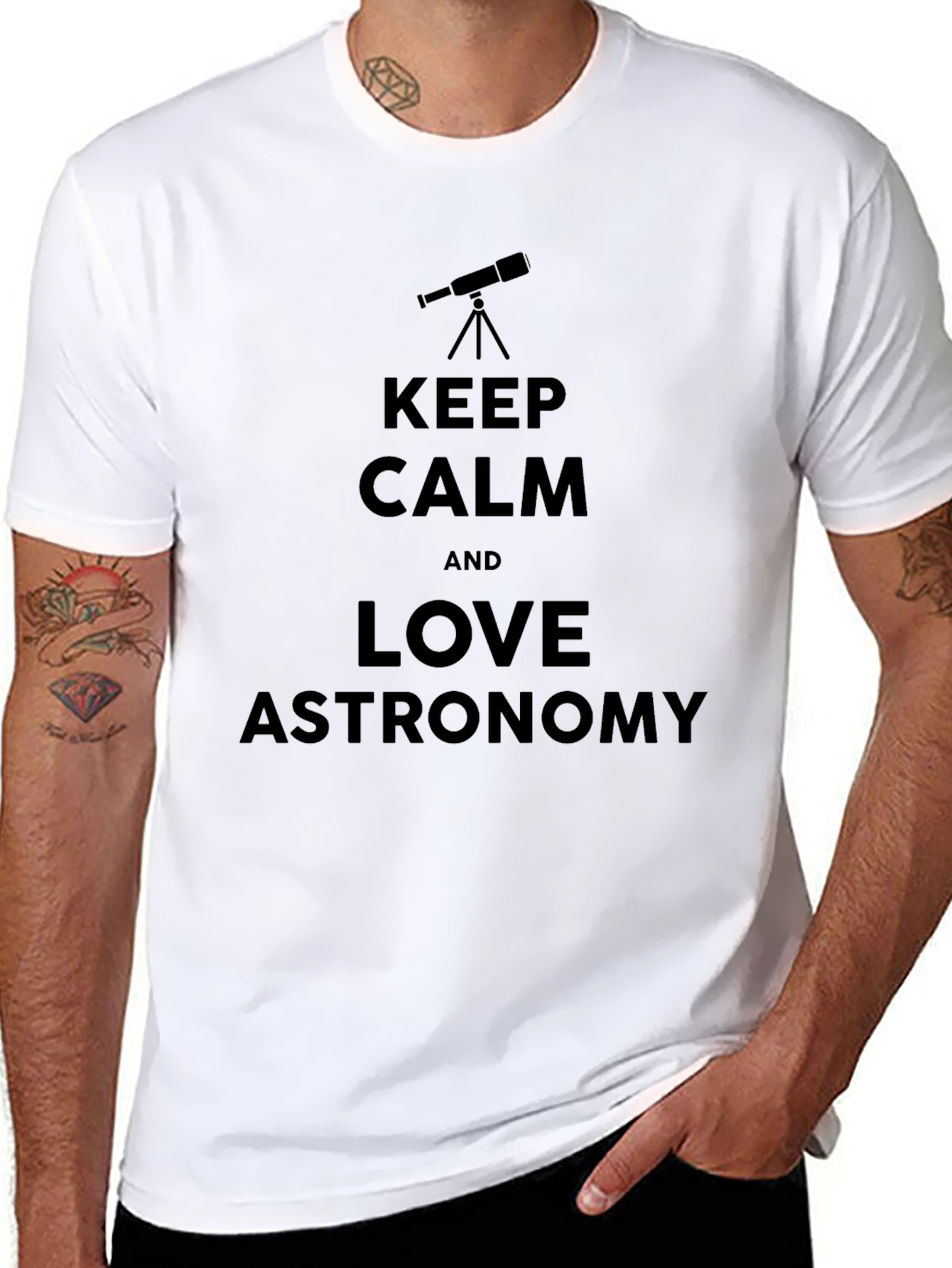 Keep Calm & Love Astronomy T-Shirt - Black