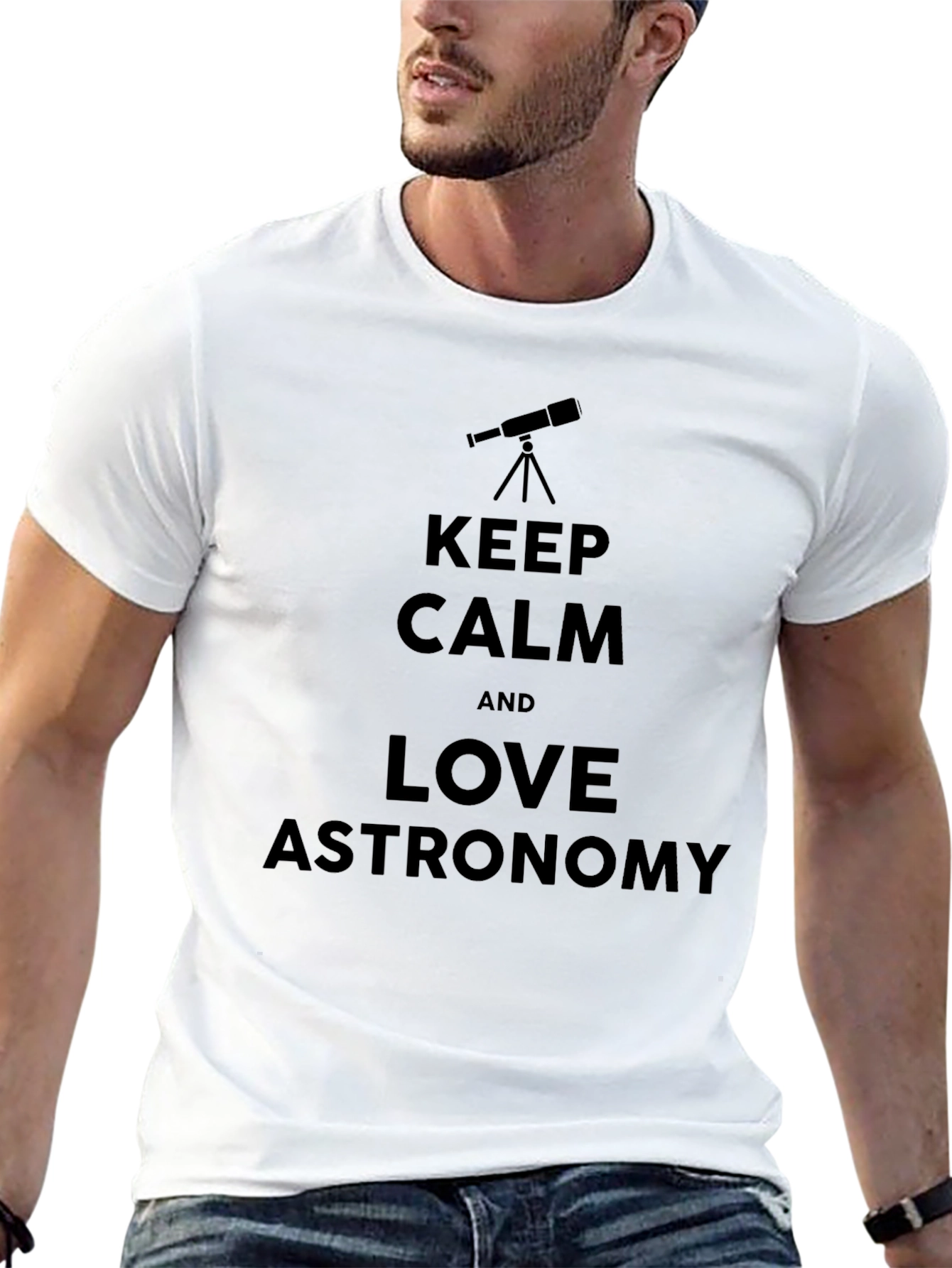 Keep Calm & Love Astronomy T-Shirt - Black