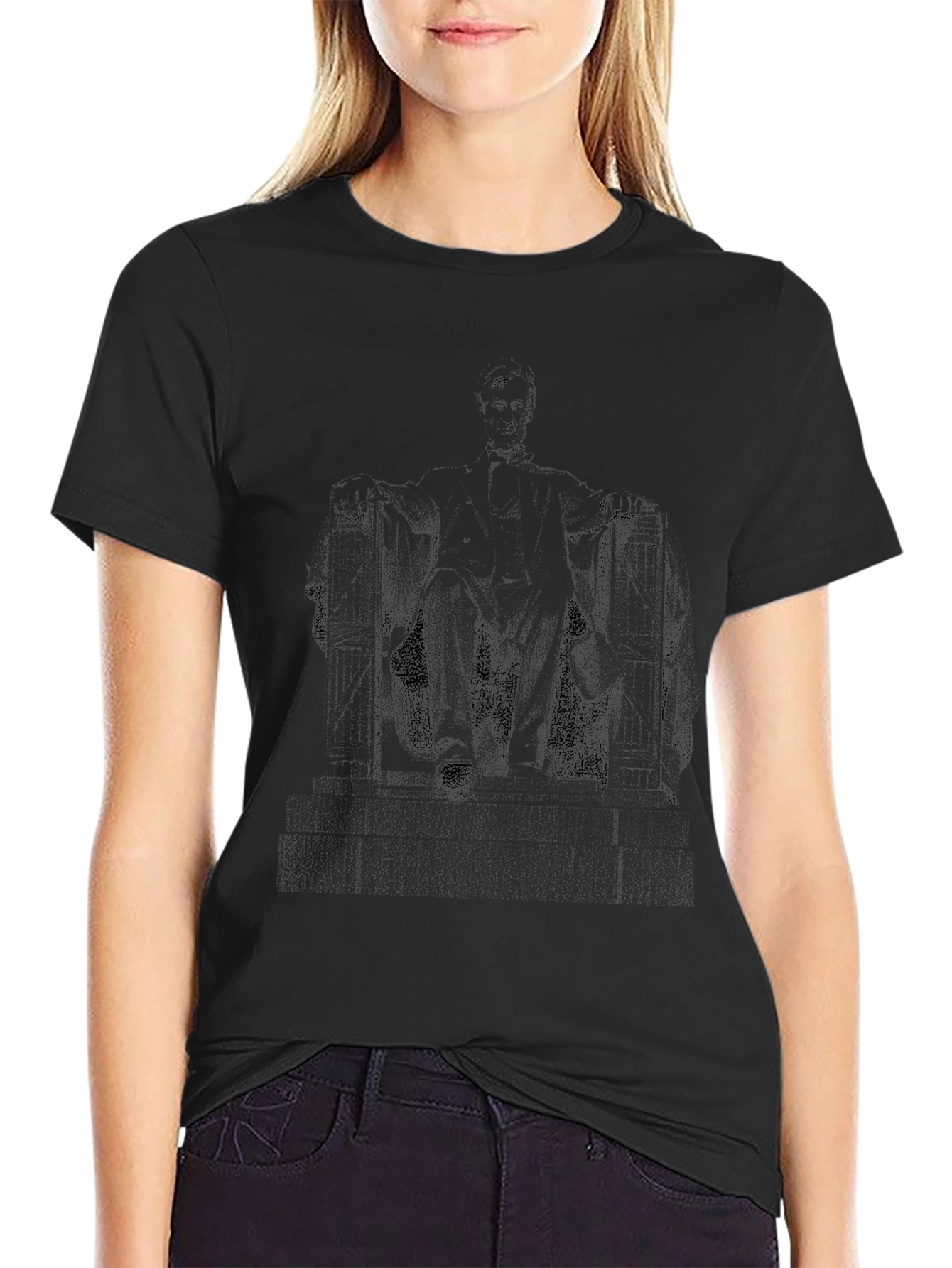 Lincoln Memorial Graphic Tee - Classic Black T-Shirt