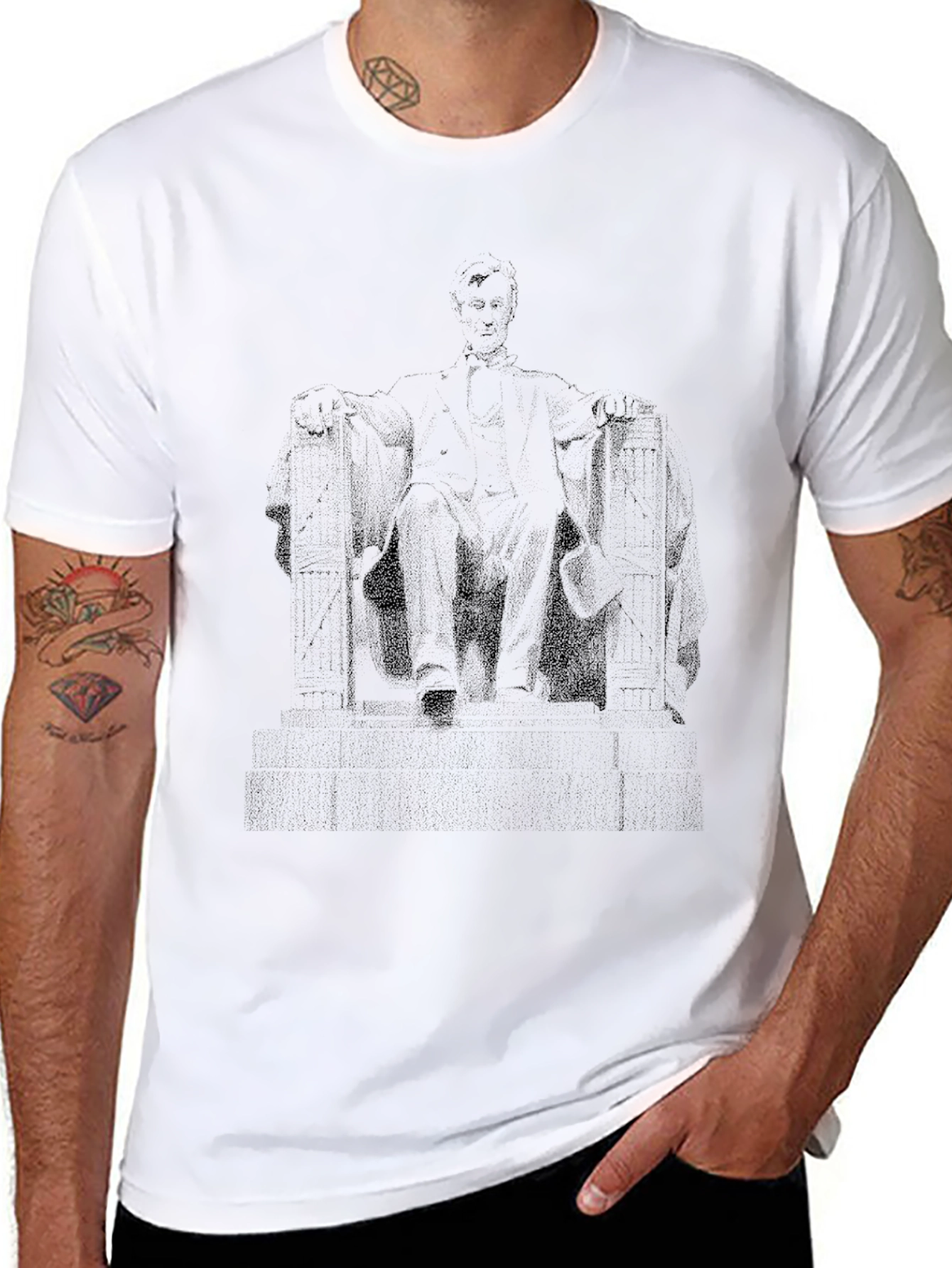 Lincoln Memorial Graphic Tee - Classic Black T-Shirt