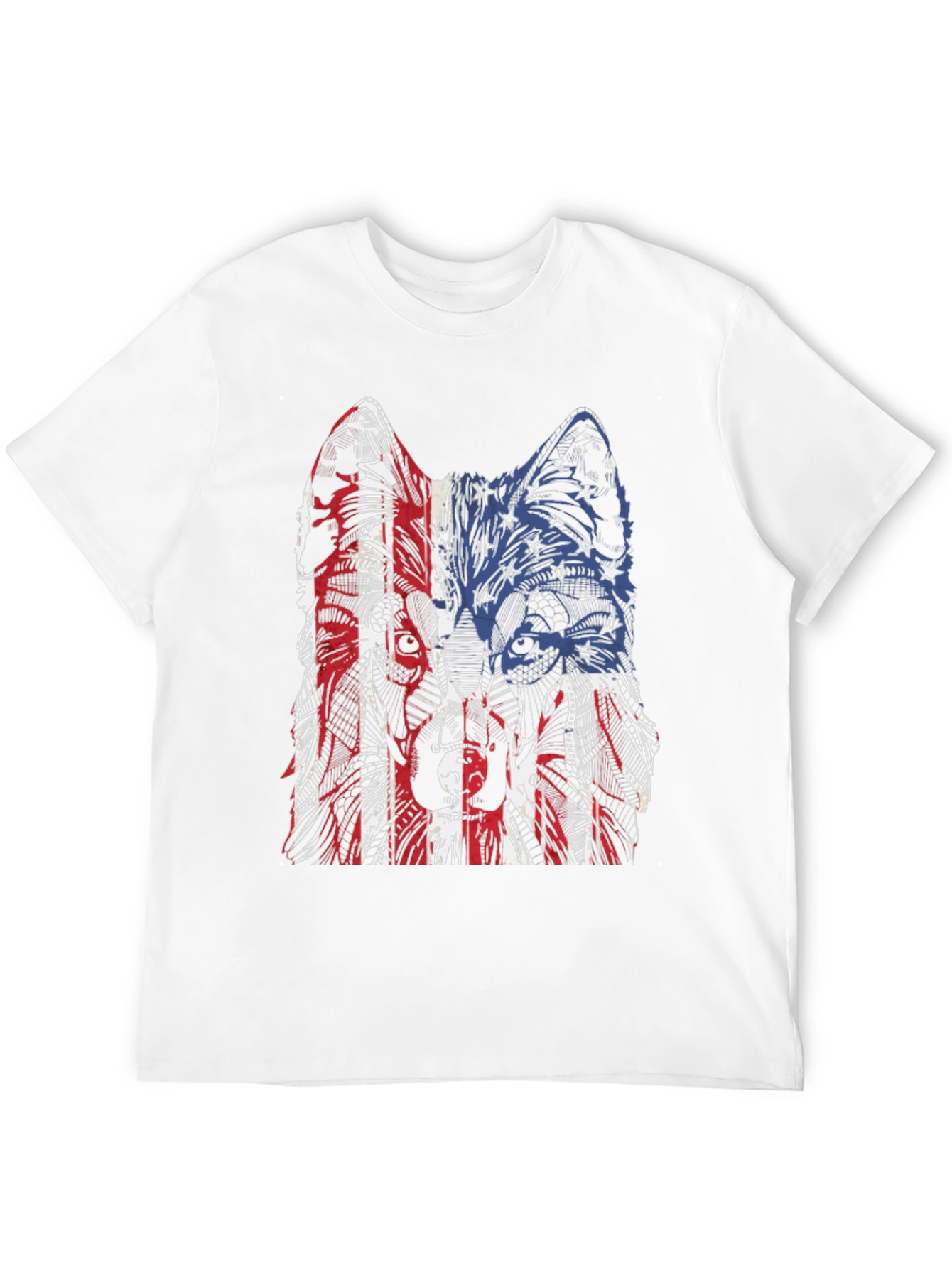 Patriotic Wolf Graphic Tee - Unisex Black T-Shirt