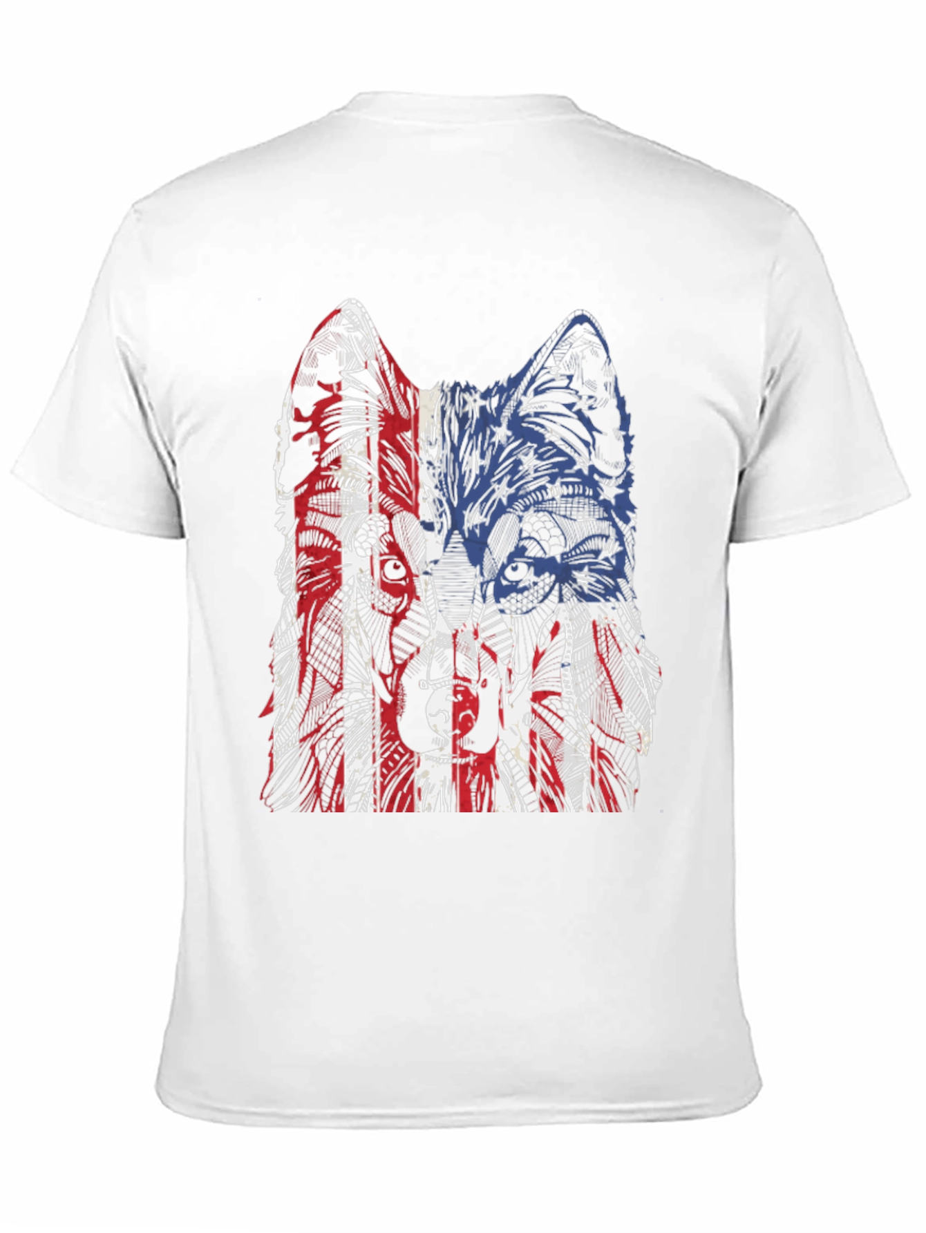 Patriotic Wolf Graphic Tee - Unisex Black T-Shirt