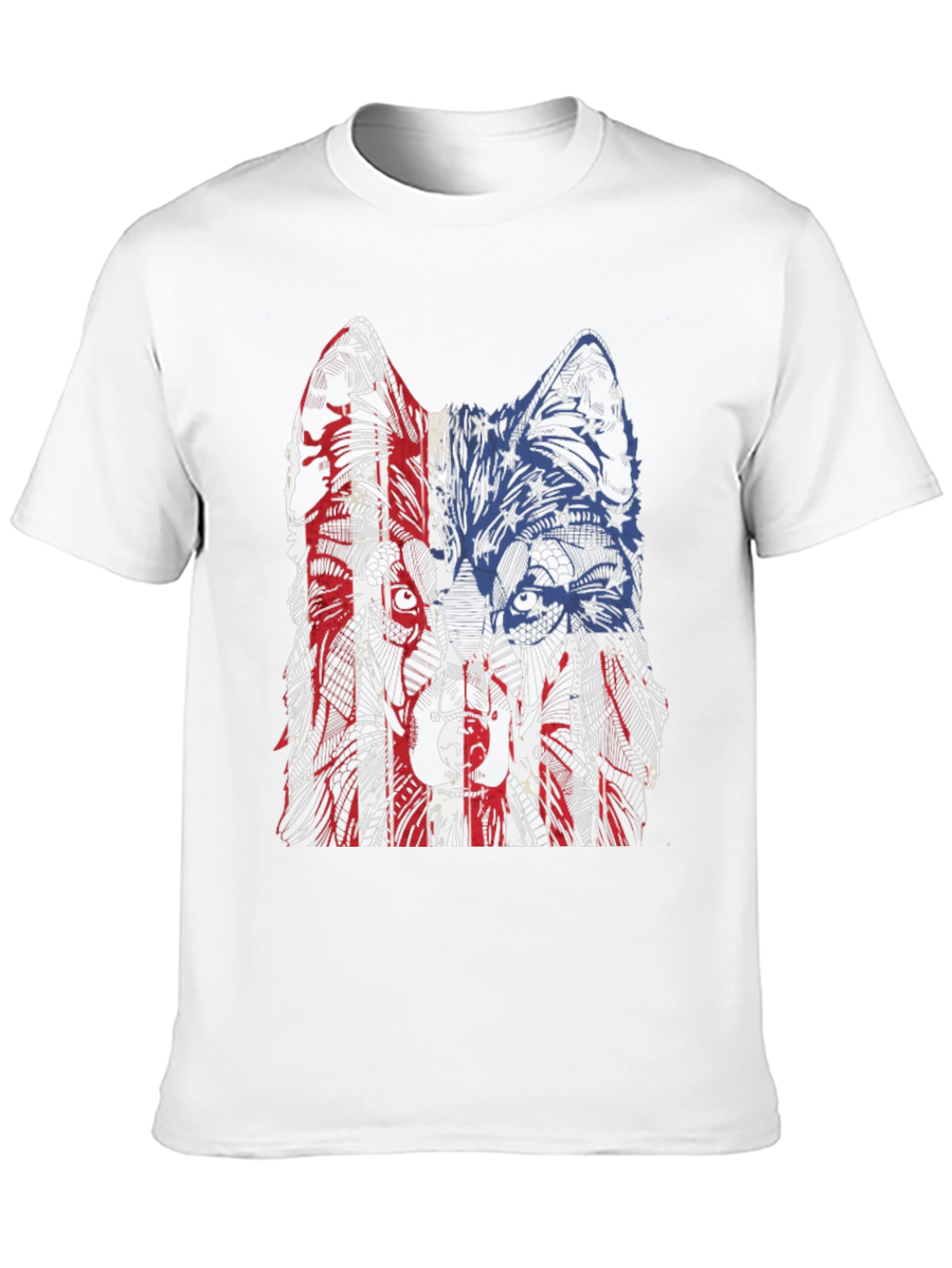 Patriotic Wolf Graphic Tee - Unisex Black T-Shirt